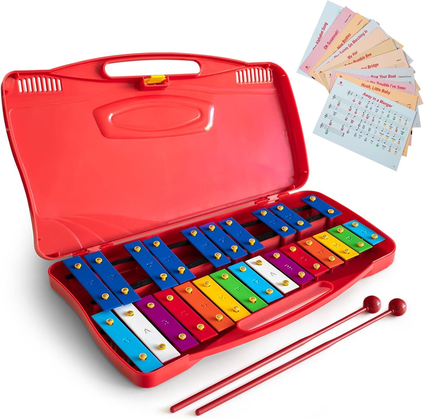 MUSICUBE Professional Glockenspiel for Kids & Adults 25-Note Well-Tuned Xylophone for Baby Toddler Orff Percussion Instrument Educational Musical Toys for Boys Girls Aged 3+ Gift Choice (G5-G7)