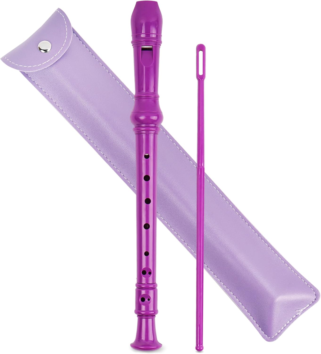 LIZIMANDU Recorder Instrument for Beginner Kids Adults,8-Hole Soprano Descant Recorder Music Flute with with Cleaning Rod & Leather Case For School Student Home Entertainment(2-Purple)