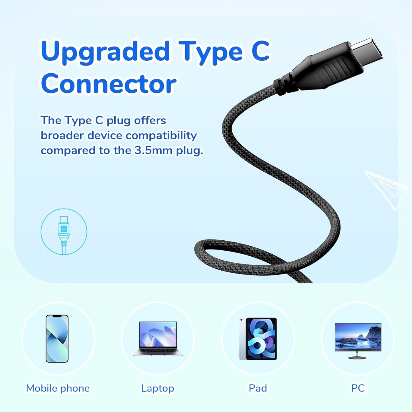 EarFun K3 Kids Headphones, Over Ear Headphones with Microphones, 85/94dB Volume Limit, HD Stereo Sound with LED Light, USB-C Cable, Foldable Wired Headphones for School/Boys/Girls/Tablet, Black