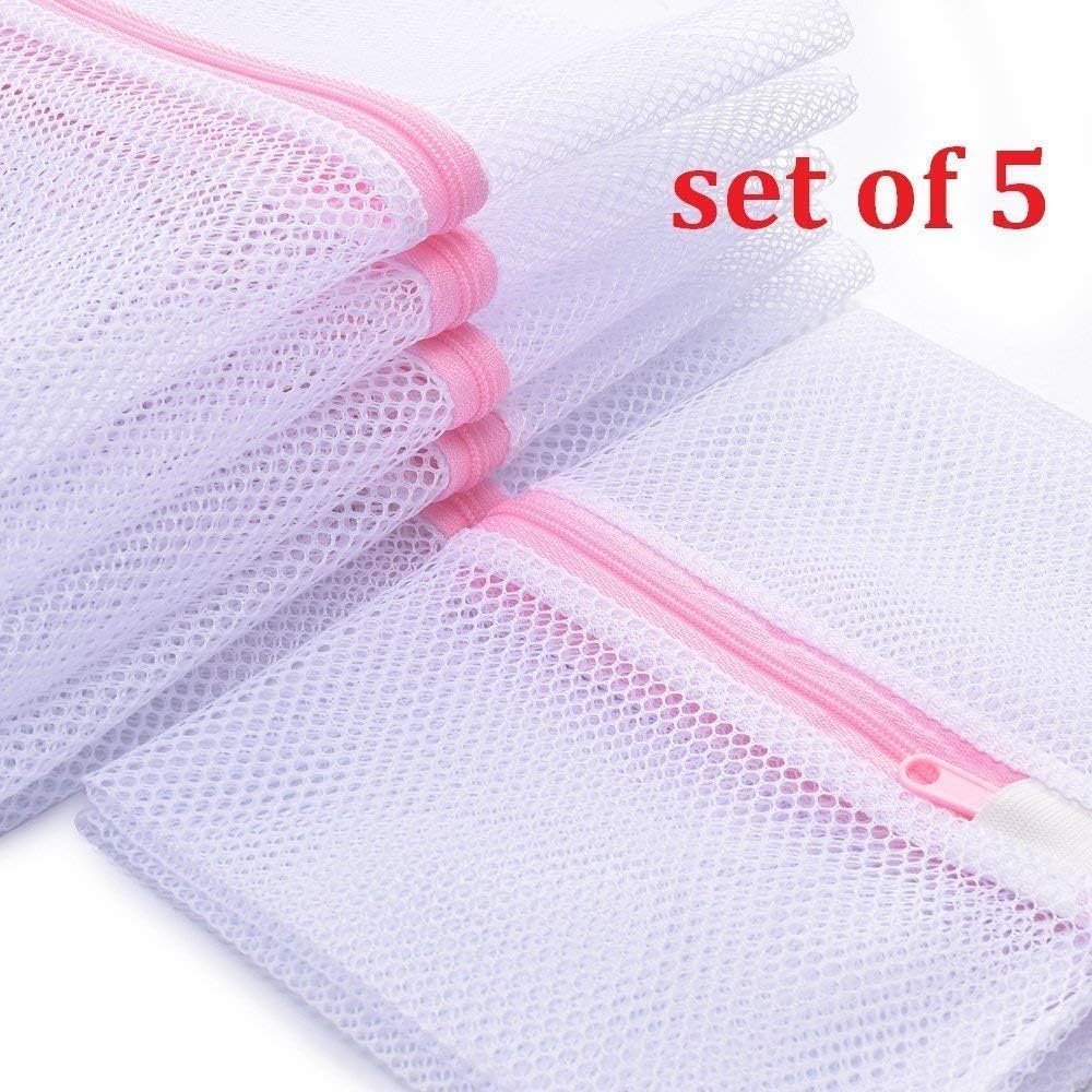 Mesh Laundry Bag, Kasiria 5 Pcs Washing Bags- for Laundry,Blouse, Hosiery, Stocking, Underwear, Bra and Lingerie, Travel Laundry Bag (X-Large)