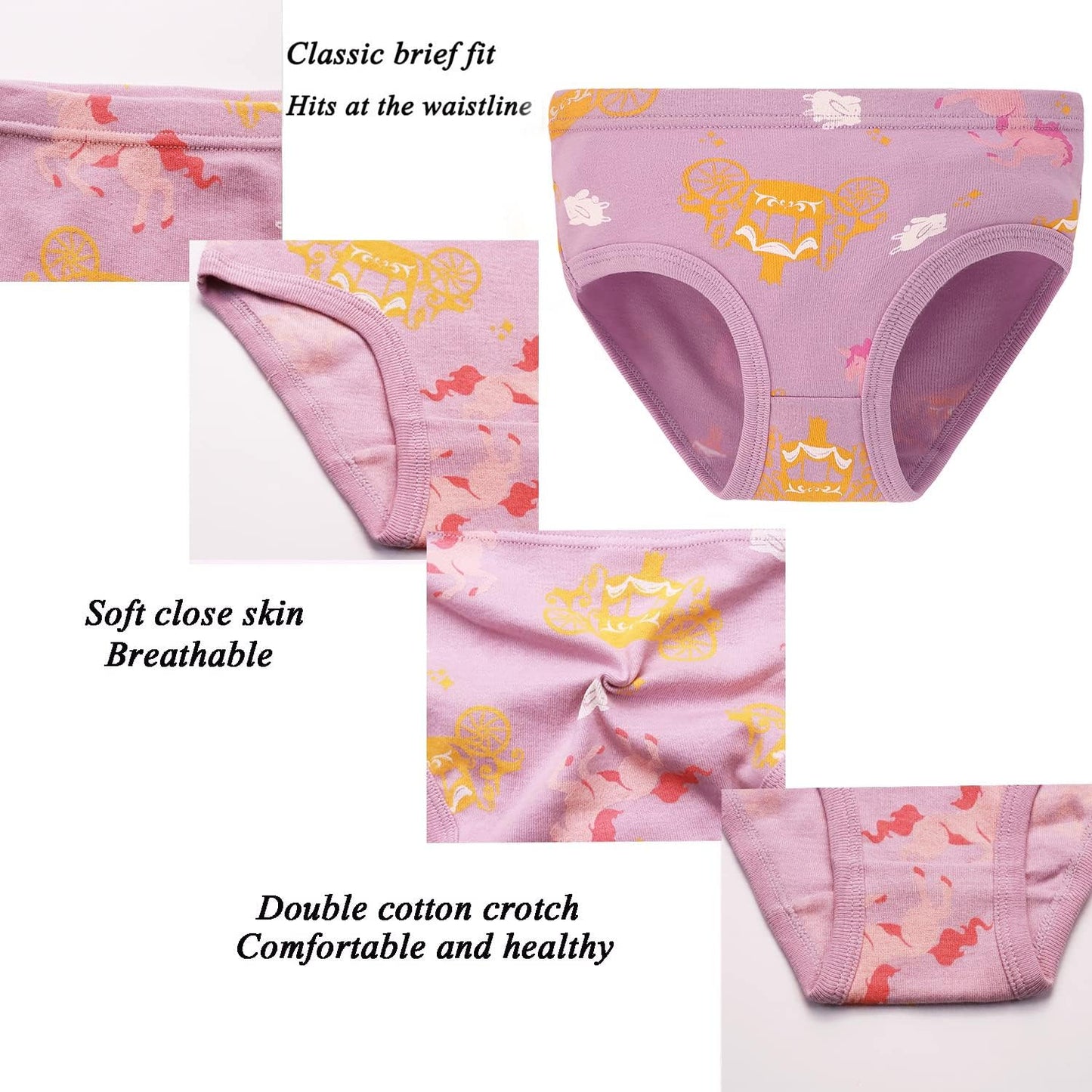 Hahan Girls Soft Panties Toddler Girls Cotton Underwear Kids Briefs