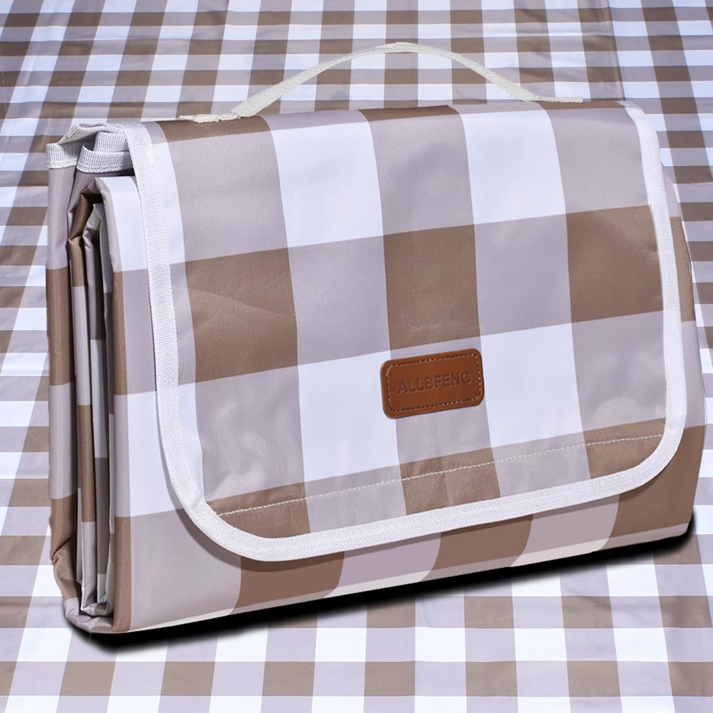 80"x80" Extra Large Waterproof Outdoor Mat - Sandproof Foldable Picnic Blanket for Family Camping, Backyard, Beach Parties - Heavy Duty & Easy Storage (Dark Brown)