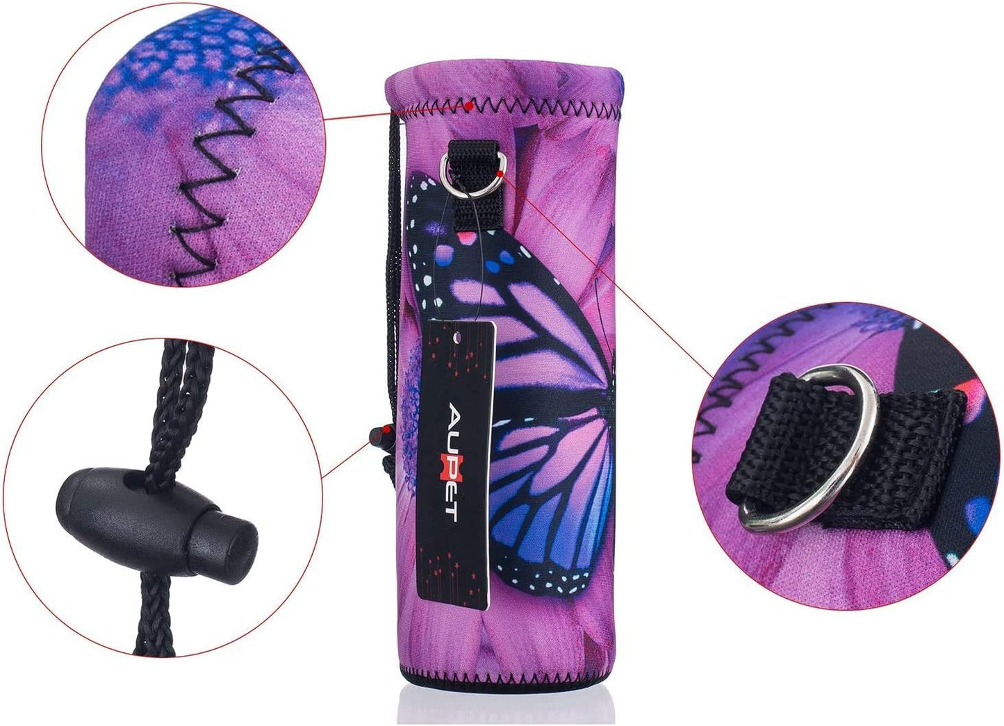 AUPET Water Bottle Bag Carrier,24oz/32oz Insulated Neoprene bottle Sling Holder Case Pouch Cover for 1000ML/750ML Bottles with Shoulder Strap for walking
