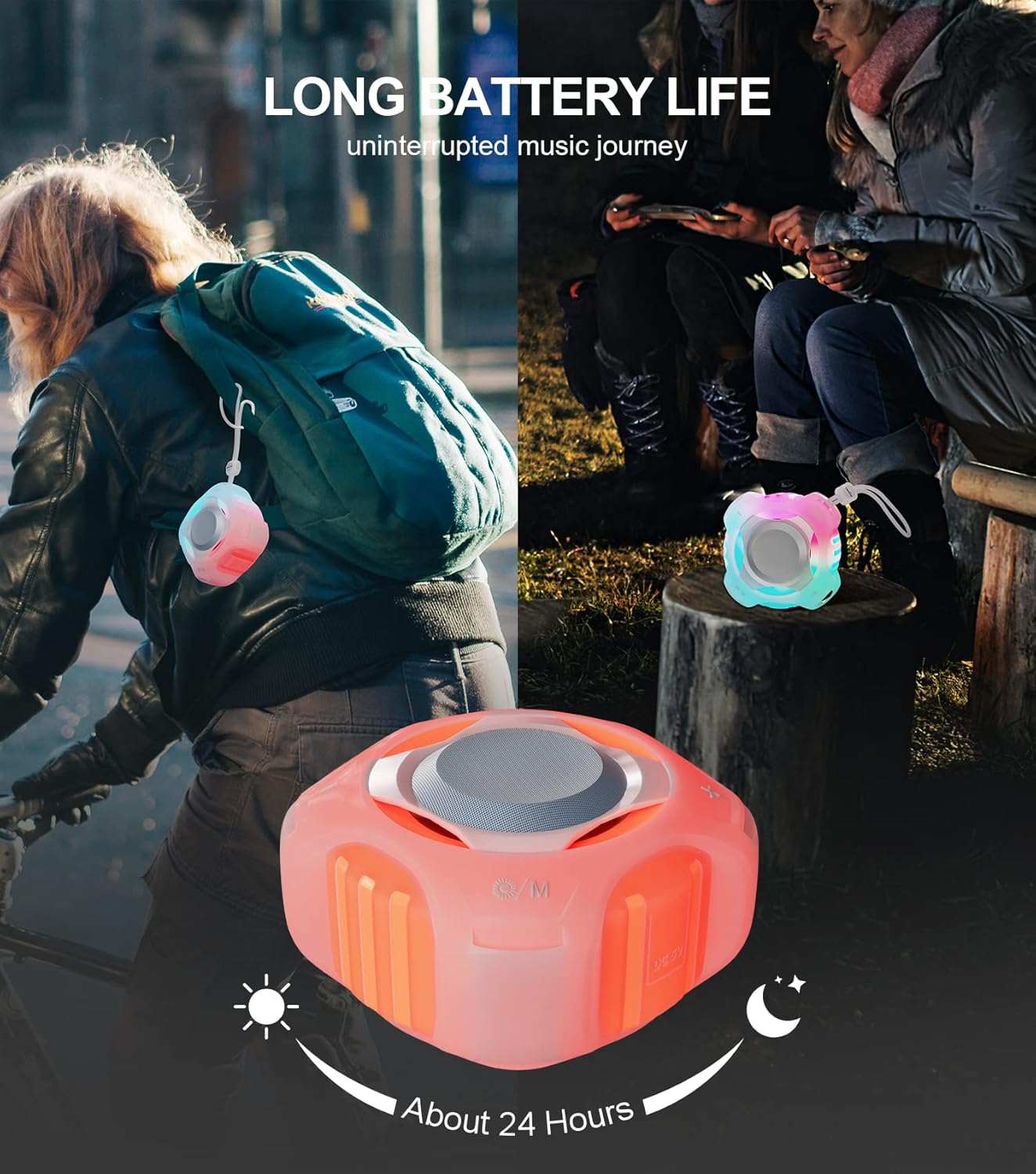 comiso Shower Bluetooth Speaker, Waterproof Bluetooth Speakers IPX7, Floating Portable Wireless Speaker with LED Light, Loud HD Sound and Bass for Travel Beach Shower, Ideal Gifts for Men and Women