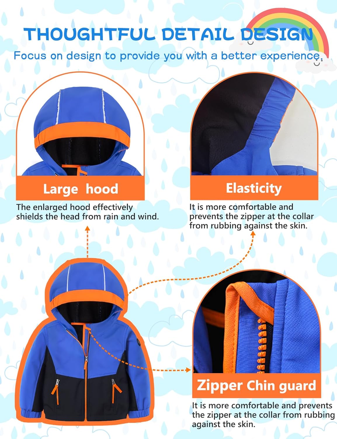 GEMYSE Toddler Jacket Fleece Lined Baby Boys Windbreaker Water Resistant Kids Hooded Coat Warm Spring Fall Outerwear