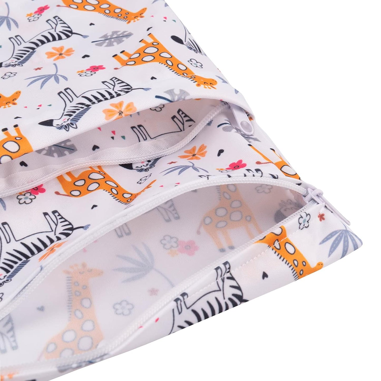 babygoal Wet Dry Bags for Baby Cloth Diapers, Washable Travel Bags, Beach, Pool, Gym Bag for Swimsuits & Wet Clothes with Two Zippered Pockets 3 Pack, 3LN25