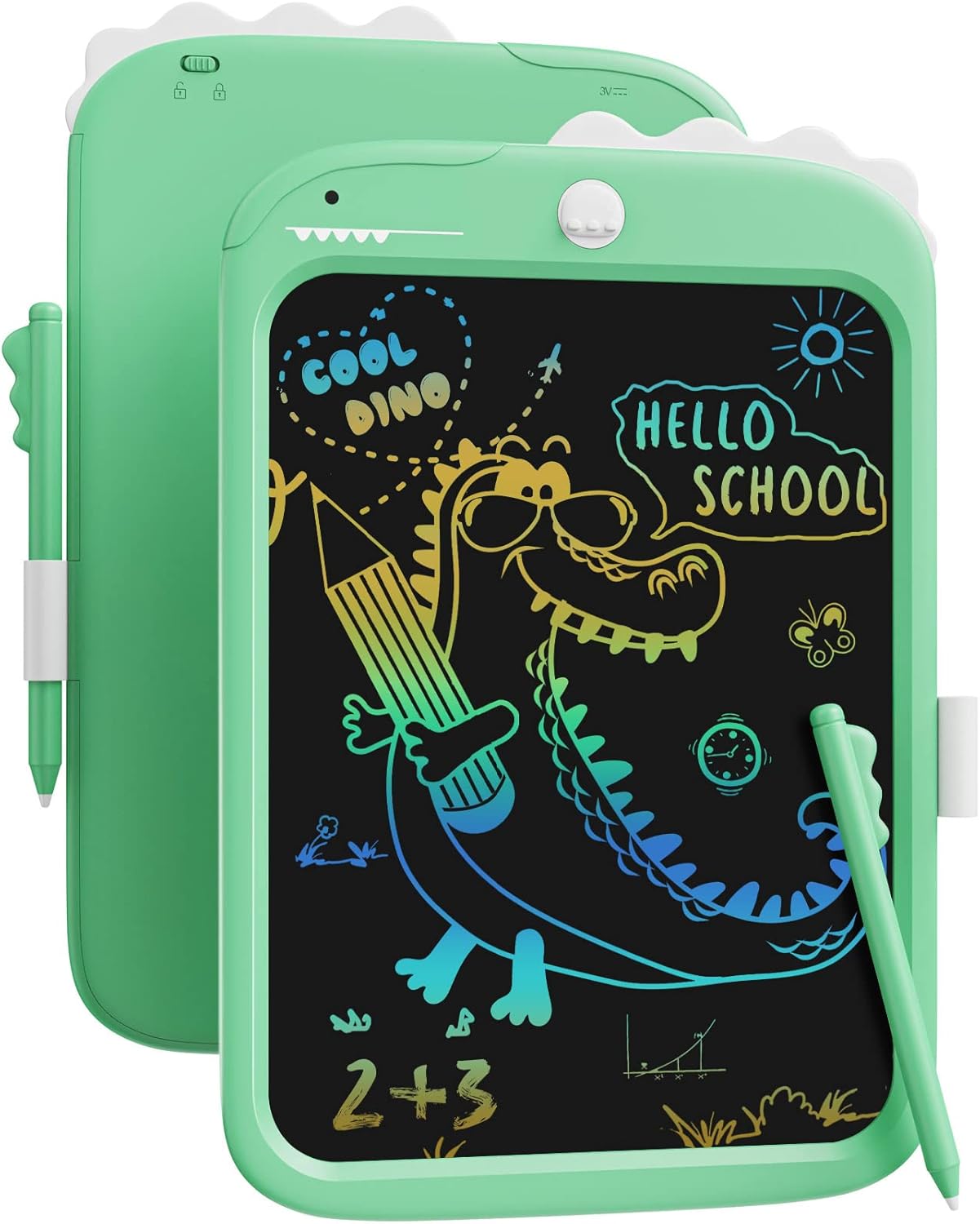 LCD Writing Tablet Dinosaur Toy for Kids,10 inch Doodle Board Drawing Pad Tablet with Lock Function, Erasable, Portable, Educational Learning Toy Gifts for 3 4 5 6 Years Old Boys Girls (Green)
