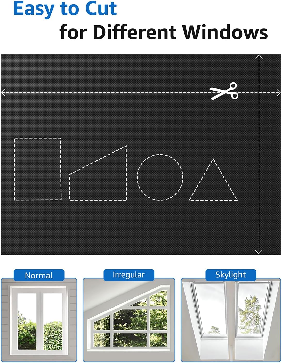 Sumobaby Blackout Curtains for Bedroom Portable 49"x60",No Drill Blackout Shades with Upgraded Hook&Loop Tapes,100% Black Out Window Cover,Thermal Insulated Blinds for Bedroom,Nursery(1 Panel,Black)