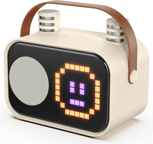 Karaoke Machine for Kids Adults, Portable Bluetooth Karaoke Speaker with 2 Wireless Microphones, Pixel Display Light, Birthday Gifts Toys for Girls & Boys Ages 3, 4, 5, 6, 7, 8, 9,10,11,12+ Years