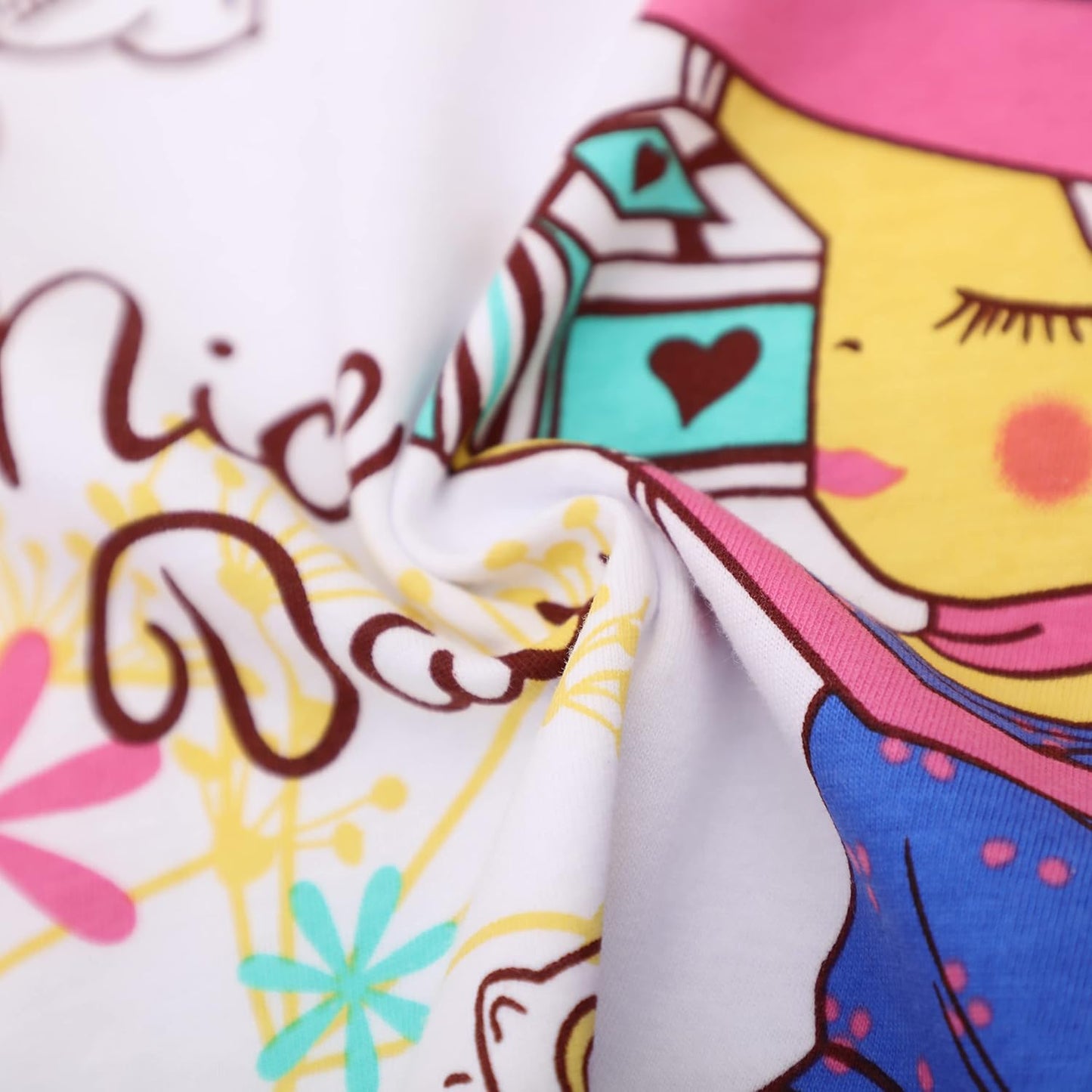 HILEELANG Girls' Tees Ruffle Short Sleeve T-Shirt Cotton Casual Graphic Summer Crewneck Tunic Tops