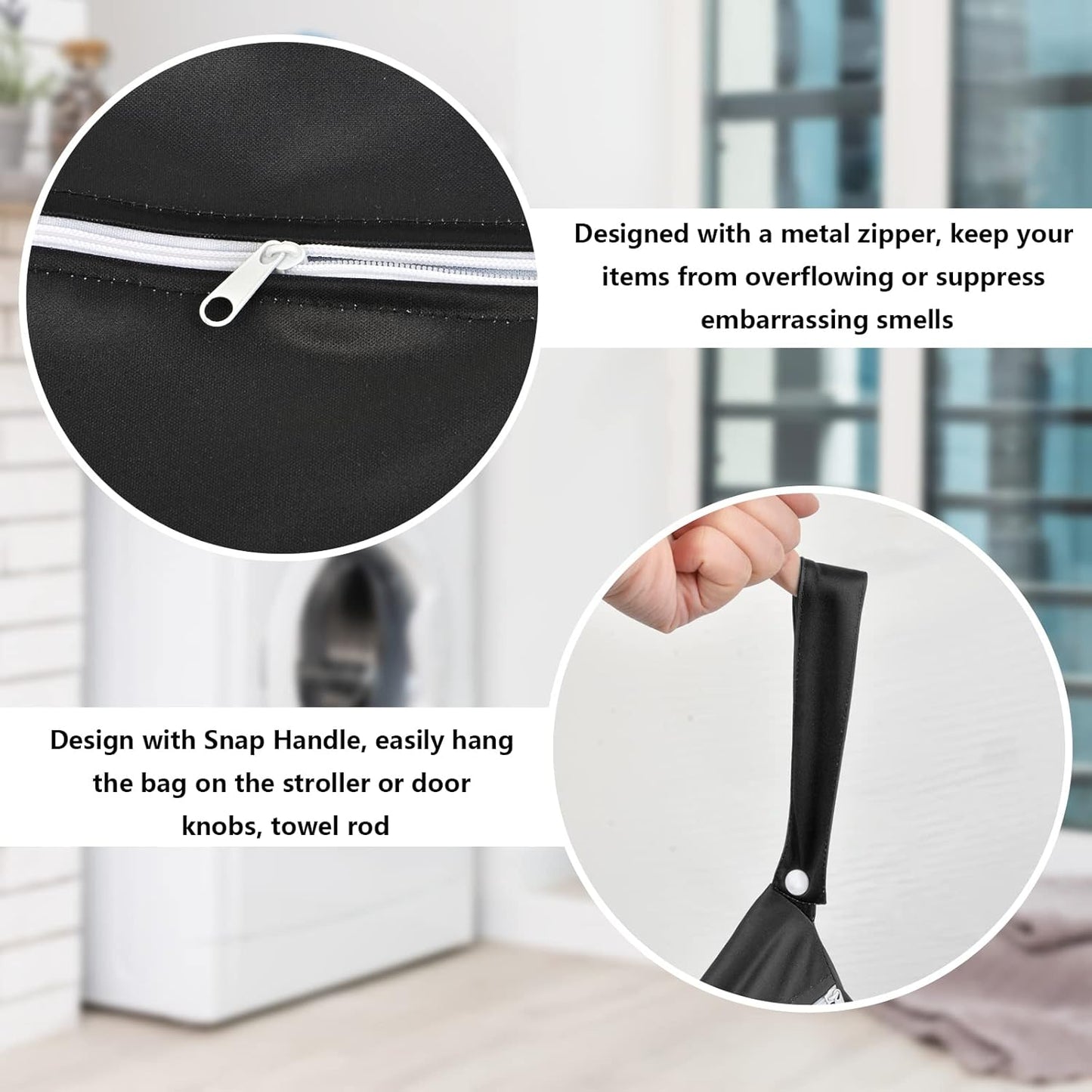 2 Pcs Large Travel Laundry Bags - Waterproof Wet Dry Bags for Gym Clothes, Swimming, Yoga