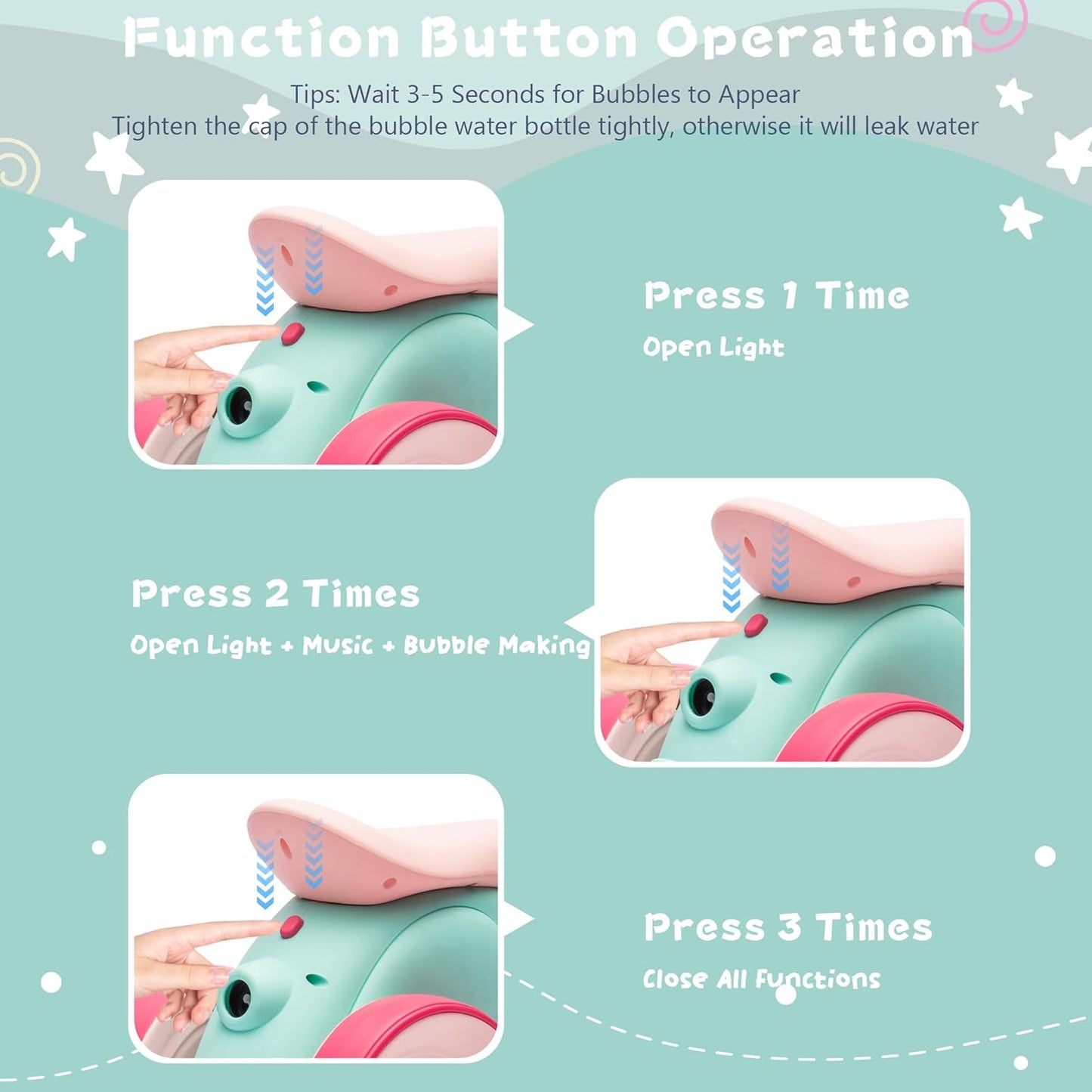 6V Electric Baby Balance Bike with Bubble Machine,4 in 1 Toddler Balance Bike w/Remote for 1 Year Old Boys Girls Kids Bubble Bike Ride on Toys w/Powered Motor,Music,LED Lights (Green&Red)