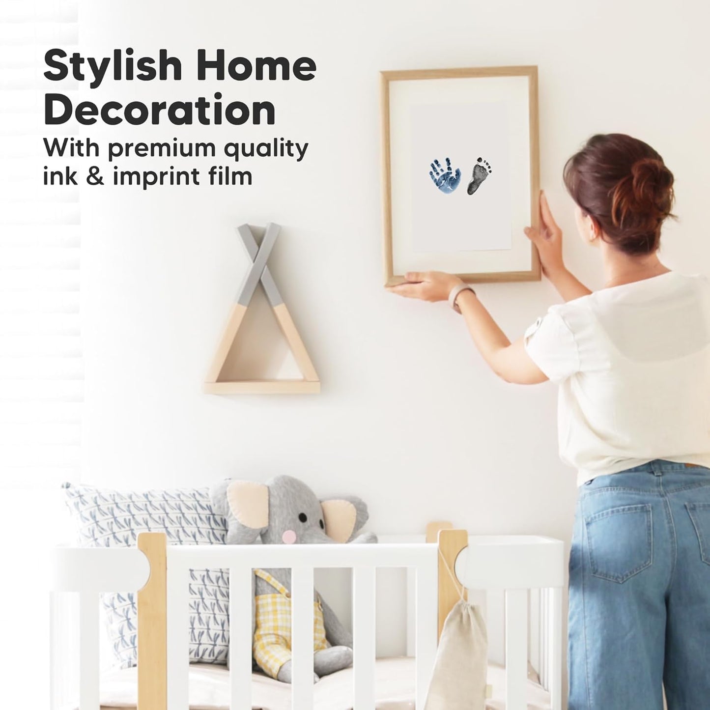 4-Pack Inkless Baby Hand and Footprint Kit - Mess Free Ink Pad for Newborn Keepsake, Dog Nose & Paw Print Kit, Clean Touch Ink Pad for Baby Hand & Footprints, Ideal New Mom Gifts (Jet/Navy)