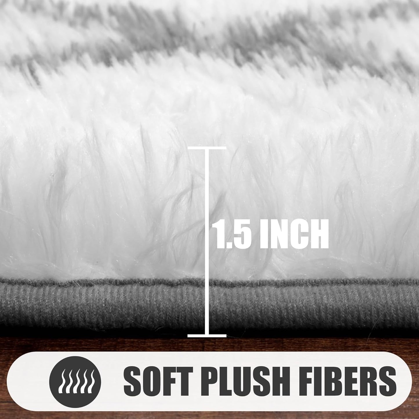 ONASAR 6x9 Area Rugs for Living Room Bedroom, Washable Large Fluffy White and Grey Throw Rug, Geometric Soft Plush Shaggy Floor Carpet for Nursery Kids Girls Boys Teen Dorm Home Decor Aesthetic