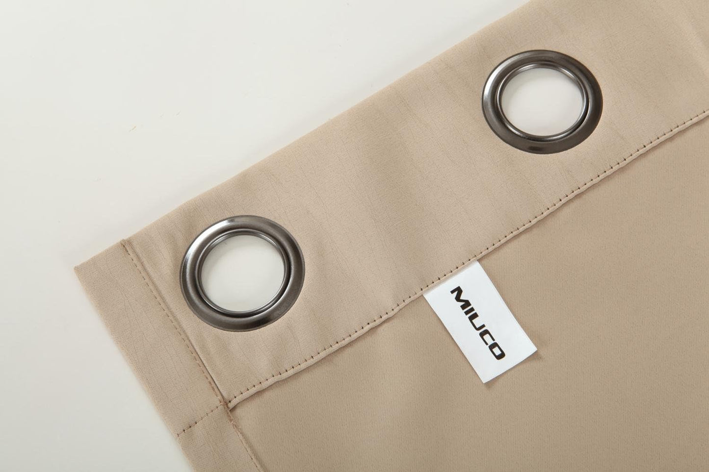 MIUCO Room Darkening Curtains Textured Grommet Thermal Insulated Blackout Curtains for Bedroom Set of 2 52x95 Inch Taupe