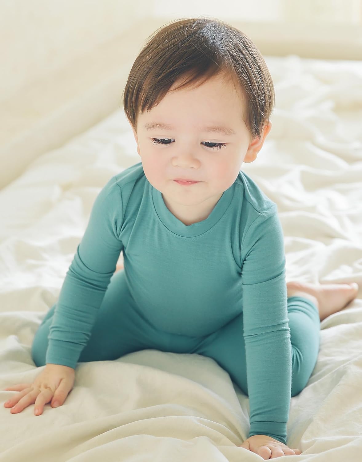 VAENAIT 6M-12Y Toddler Toddler Kids Toddler Girls Boys Soft Comfy Modal Tencel Solid Raglan Sleepwear Pajamas Pjs 2pcs Set