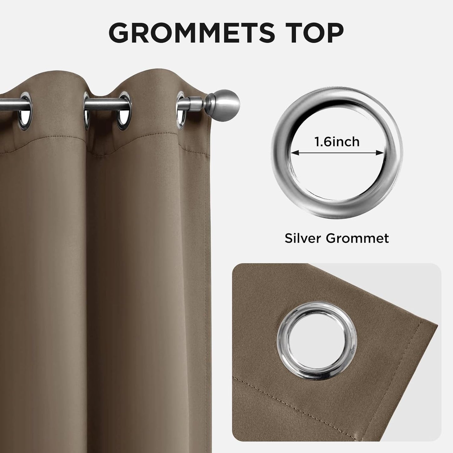 Joydeco Blackout Curtains 120 Inch Length 2 Panels Set, Thermal Insulated Long Curtains& Drapes 2 Burg, Christmas Drapes for Living Room Bedroom Window