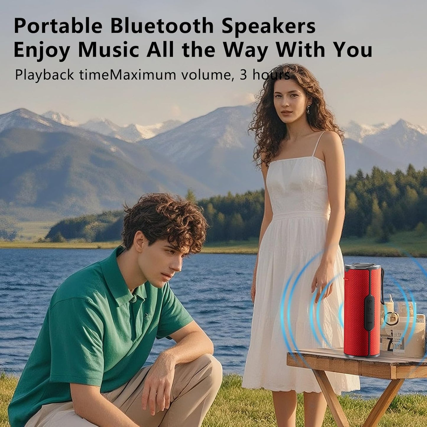 COOPERS Portable Bluetooth Speaker, Wireless Bluetooth Speaker, IPX5 Waterproof Speakers with RGB Lights, Loud Stereo Sound Deep Bass, Long Playtime TWS Pairing for Home/Party/Outdoor Beach