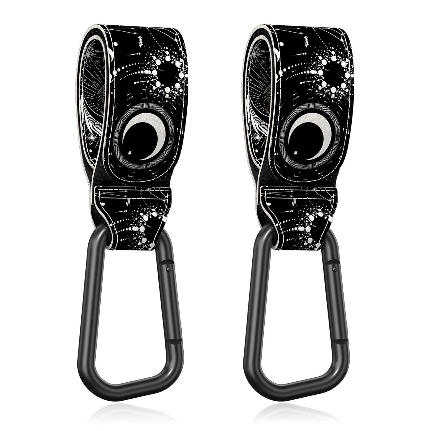Baby Stroller Hooks for Hanging Bags, Universal Stroller Clips Accessories, Mommy Hook for Diaper Bag, Shopping Cart, Purse, Backpack - 2 Pack, Starry Sky