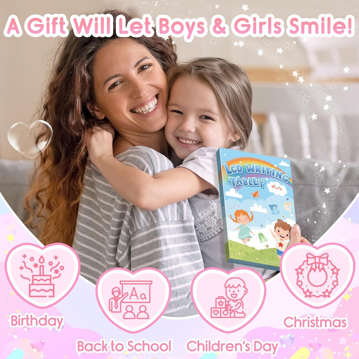 FLUESTON Toys LCD Writing Tablet Toddler,Toys for Boys Girls 3 4 5 6 7 8year,8.8 Inch 1pcs in 1 Pack Drawing Pad Toy Christmas Birthday Gifts for Kids,Drawing Tablet Doodle Board Cute Unicorn