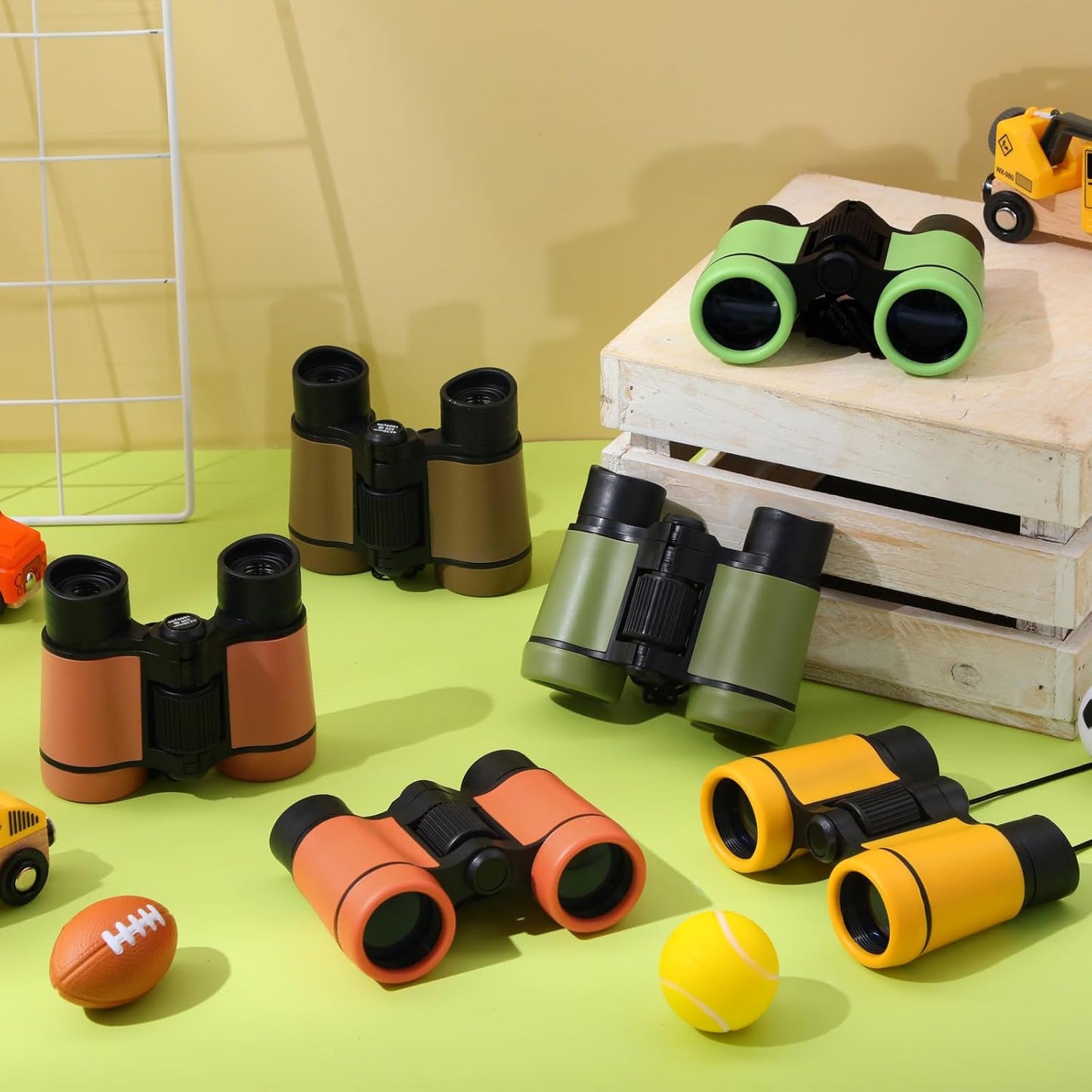 12 Pack Kid Binoculars Shockproof Mini Compact Binoculars Toys for Girls Boys Small Folding Telescope for Bird Watching Educational Learning Camping Birthday Gifts