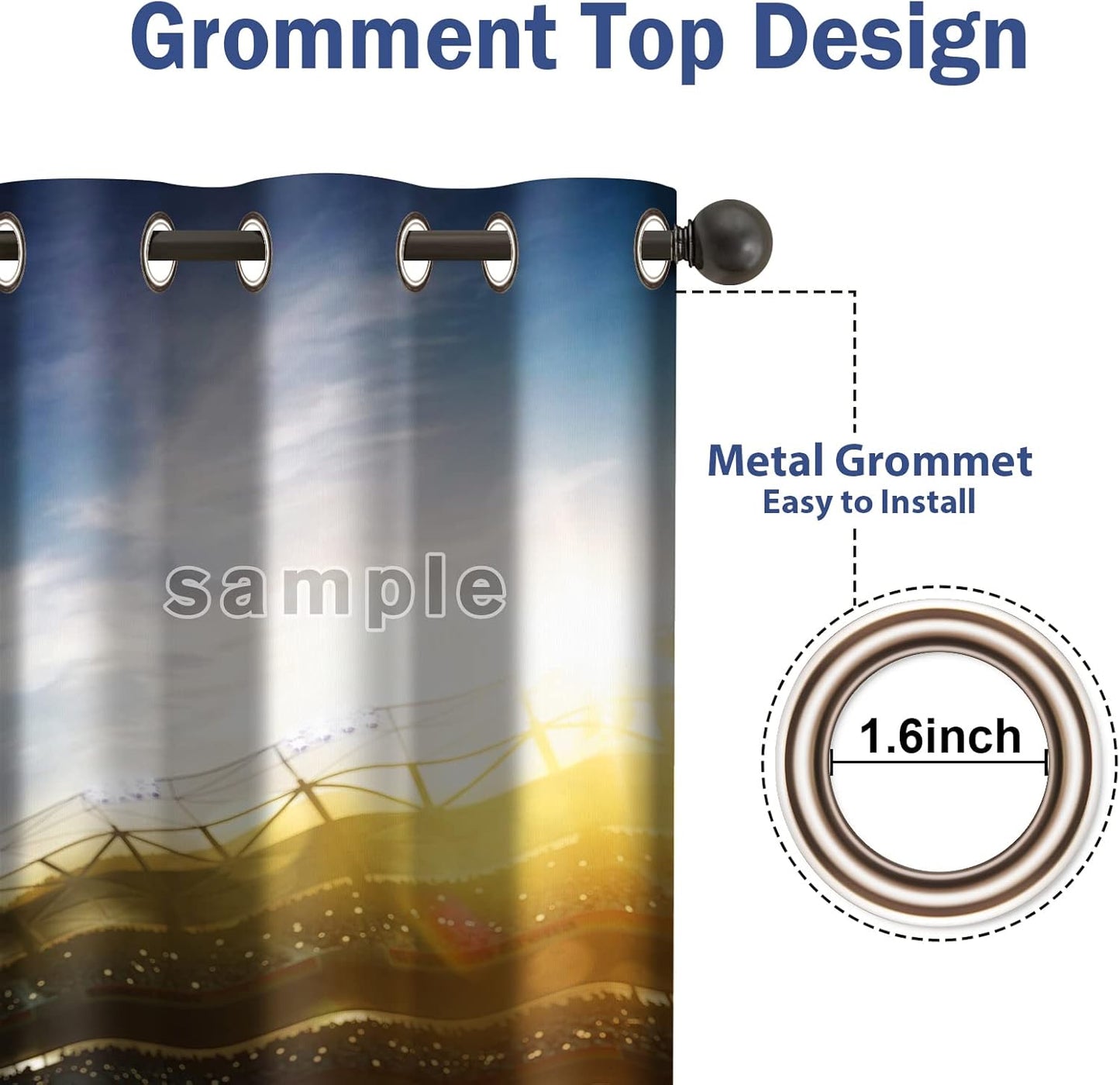 Jekeno Gamer Gaming Gamepad Blackout Curtains Kids Boys Teens Bedroom Purple Blue Video Game Controller Decor Home Living Room Darkening Grommet Window Drapes 2 Panel Set, 42"x63"