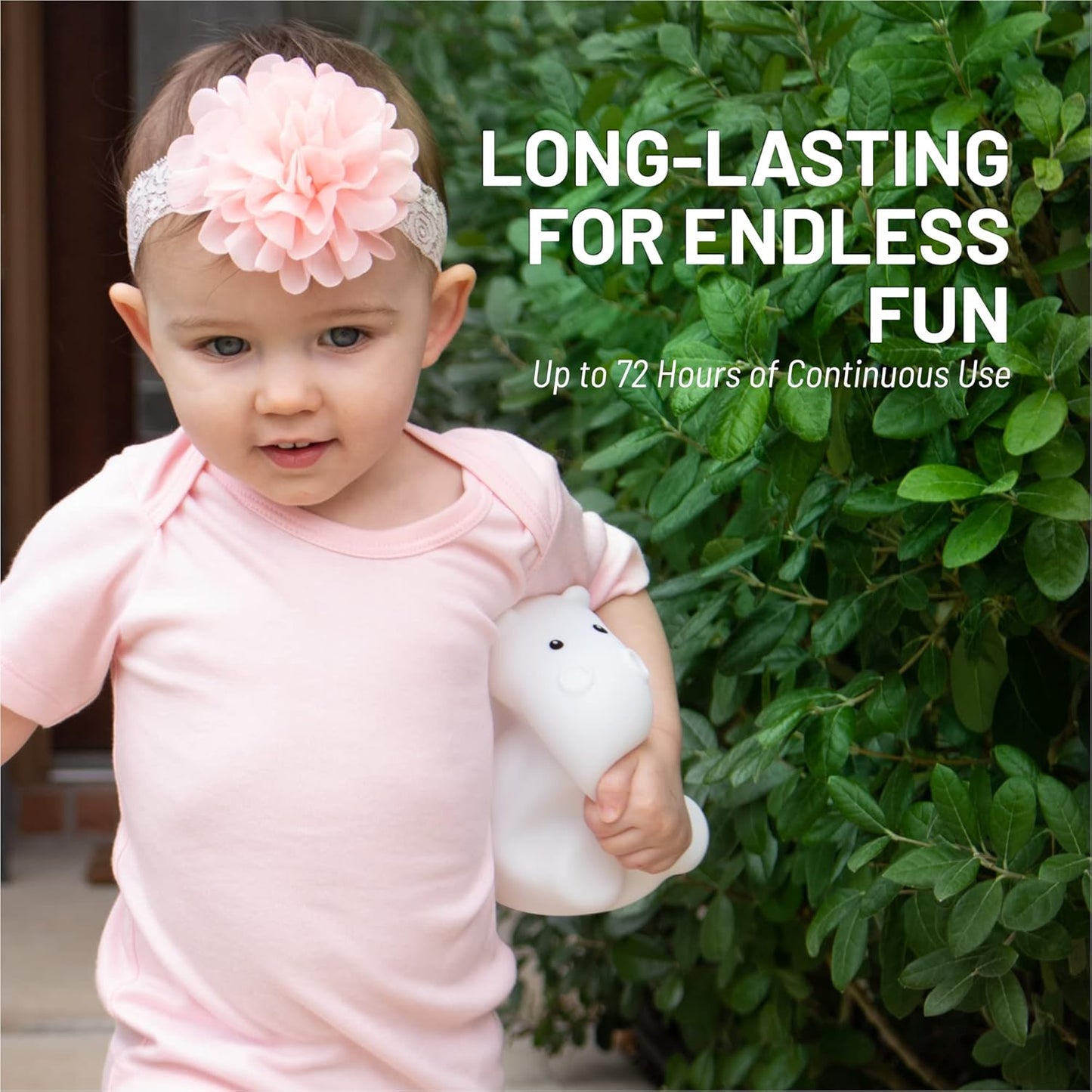 Lumipets Remote Control Silicone Night Light for Kids - Hippo Design with 9 Soft Colors & Sleep Timer - Rechargeable, Battery-Operated Lamp for Bedroom | Baby Nursery, Toddler, Girls, Boys