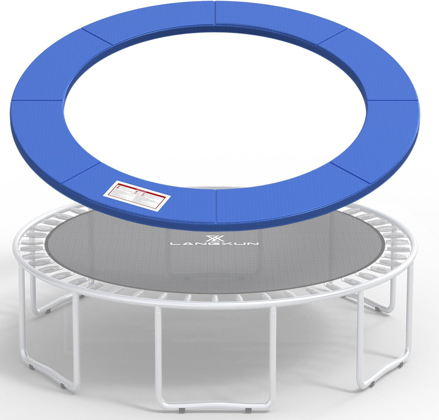 LANGXUN Universal Trampoline Repalcement Safety Pad, 8ft 10ft 12ft 14ft 15ft 16ft Waterproof Surround Spring Foam Cover for Round Frame