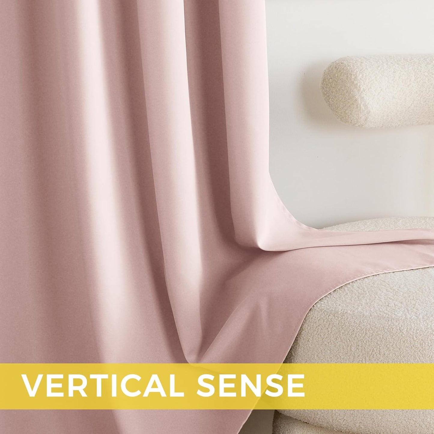 NICETOWN Blush Pink Room Darkening Curtains for Bedroom 84 inches Long 2 Panels, Thermal Grommet Curtains for Living Room, Noise Reducing Privacy Window Treatment for Nursery, Laundry Patio, W52