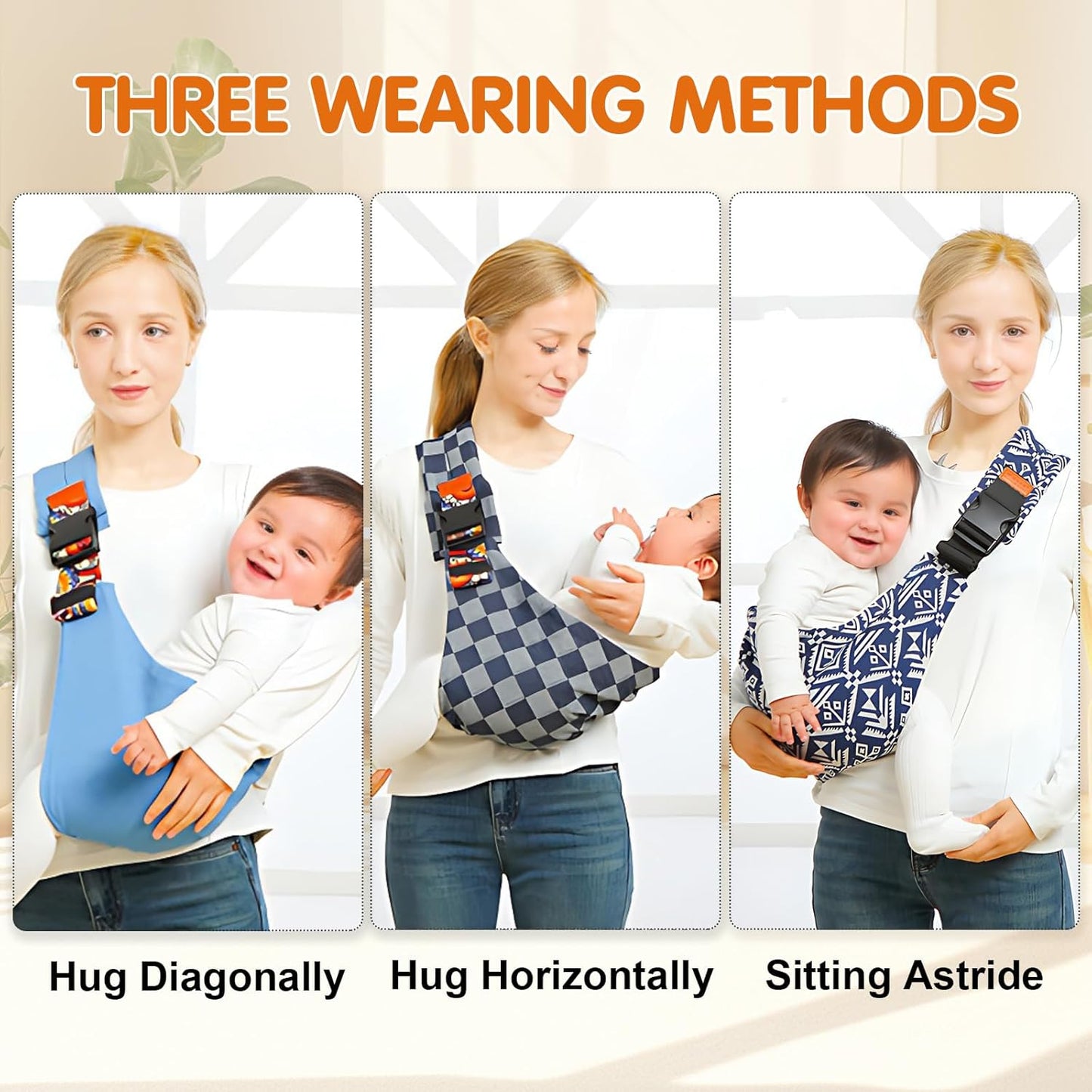 Baby Sling Carrier,Toddler Carrier,Upgraded 2025 Baby Sling with 4 Adjustable Straps(10-30lbs),Lightweight,Portable and One Size Fits All(Star)