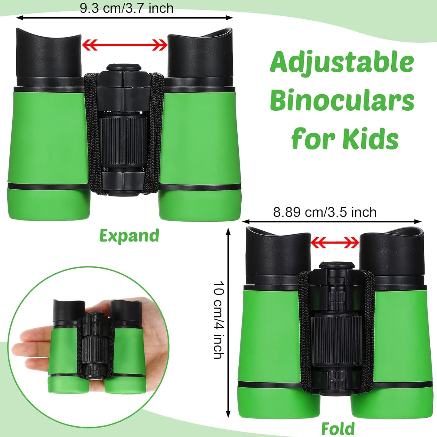 Yunsailing 9 Pack Kid Binoculars Shockproof Mini Compact Binoculars Gifts for 3-12 Years Boys Girls Folding Small Telescope for Kids Bird Watching Camping Outdoor Play, 9 Colors (Multicolored)