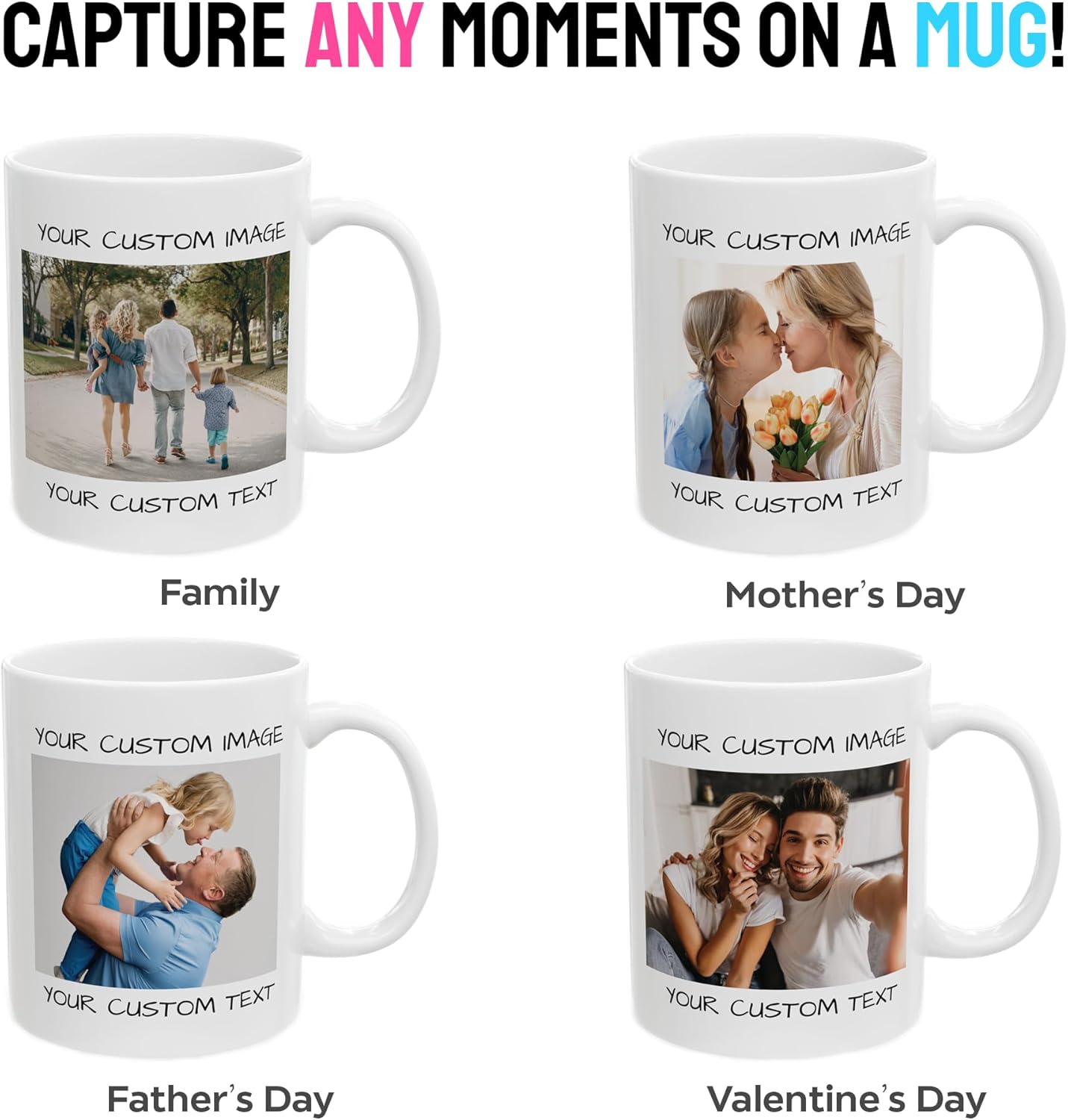 Personalized Coffee Mug – Custom Photo, Text, or Logo Ceramic Mug Tea Cup | Taza Personalizada with Picture or Message | Customized Gift Idea for Men & Women, Mom, Dad, Friends - White/Green | 11oz