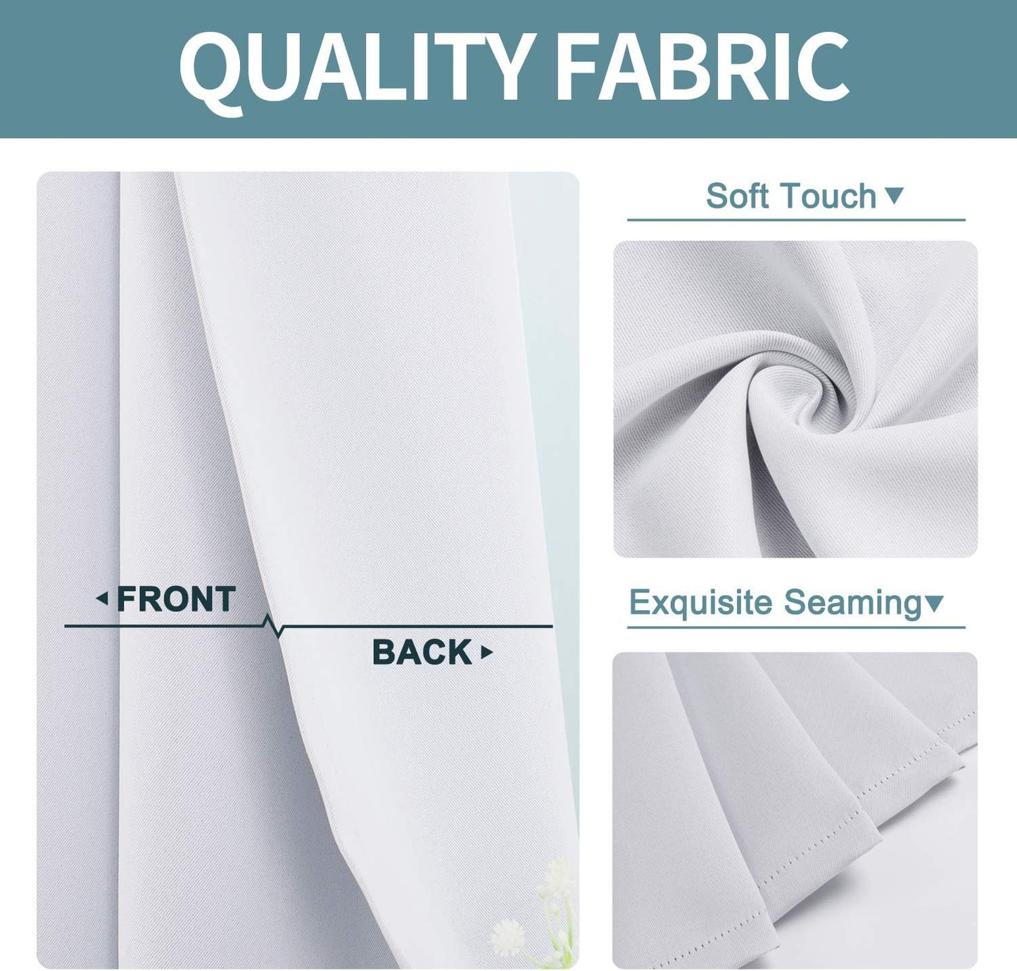 ChrisDowa Grommet Room Darkening Curtains for Bedroom and Living Room - 2 Panels Set Thermal Insulated Blackout Curtains (Greyish White, 52W x 95L)