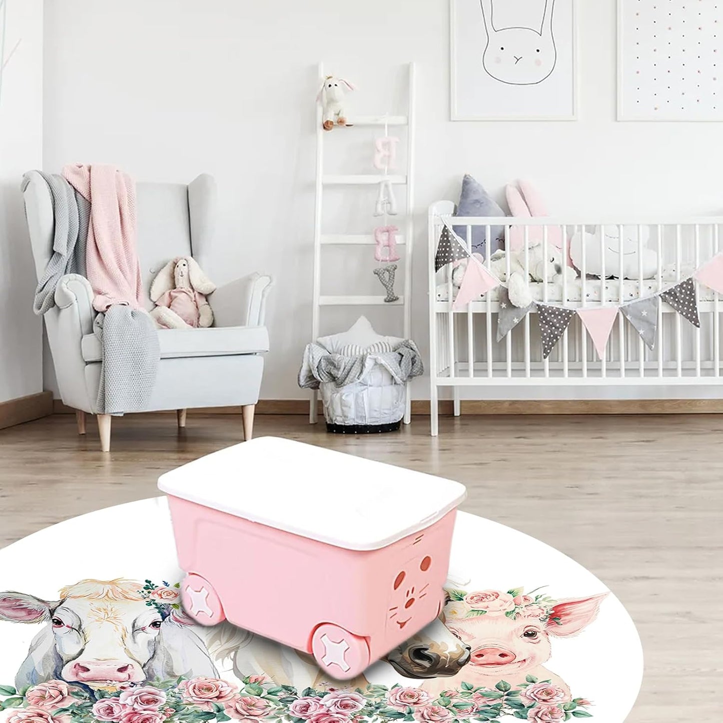 Custom Nursery Crib Bedding Set: Personalized Name 4 Piece Flower Horse Design Baby Crib Sets for Girls - Toddler Double Layer Blanket Set, Comfortable Crib Bed Sheets for Baby Toddlers