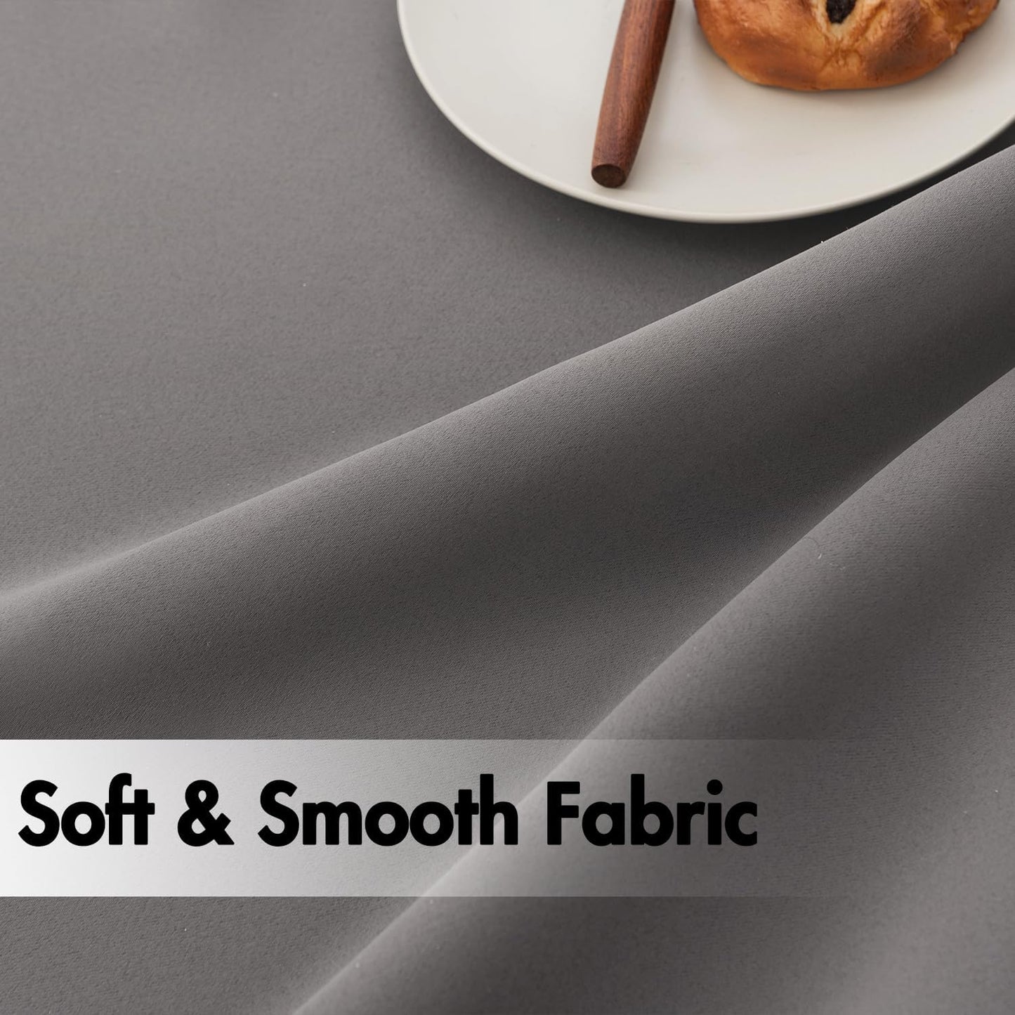 ANRODUO Back Tab Blackout Curtains for Bedroom Living Room, Rod Pocket Pinch Pleated Thermal Insulated Room Darkening Curtains 90 Inches Long 2 Panels, Grey, 42 x 90 Inch