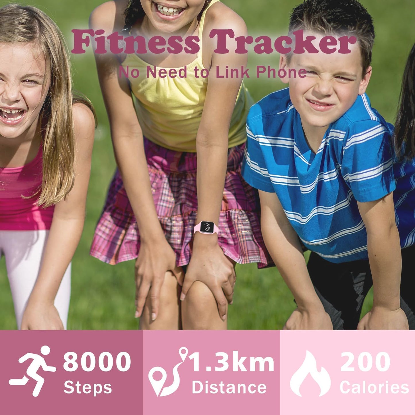 Kids Watches for Girls Boys Digital Sport Watch with Step Counter Pedometer Vibration Alarm Clock, No App Waterproof Fitness Tracker Kids Watch Boys Girls Teens Students Ages 5-16