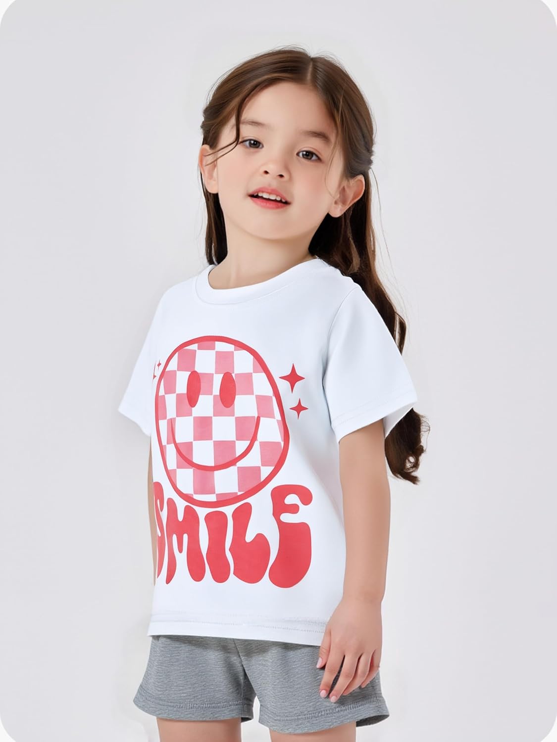 Happy Town Toddler Clothes Baby Boy Girl Smiley Face Shirt Short Sleeve T-Shirt Tee Summer Tops Outfits