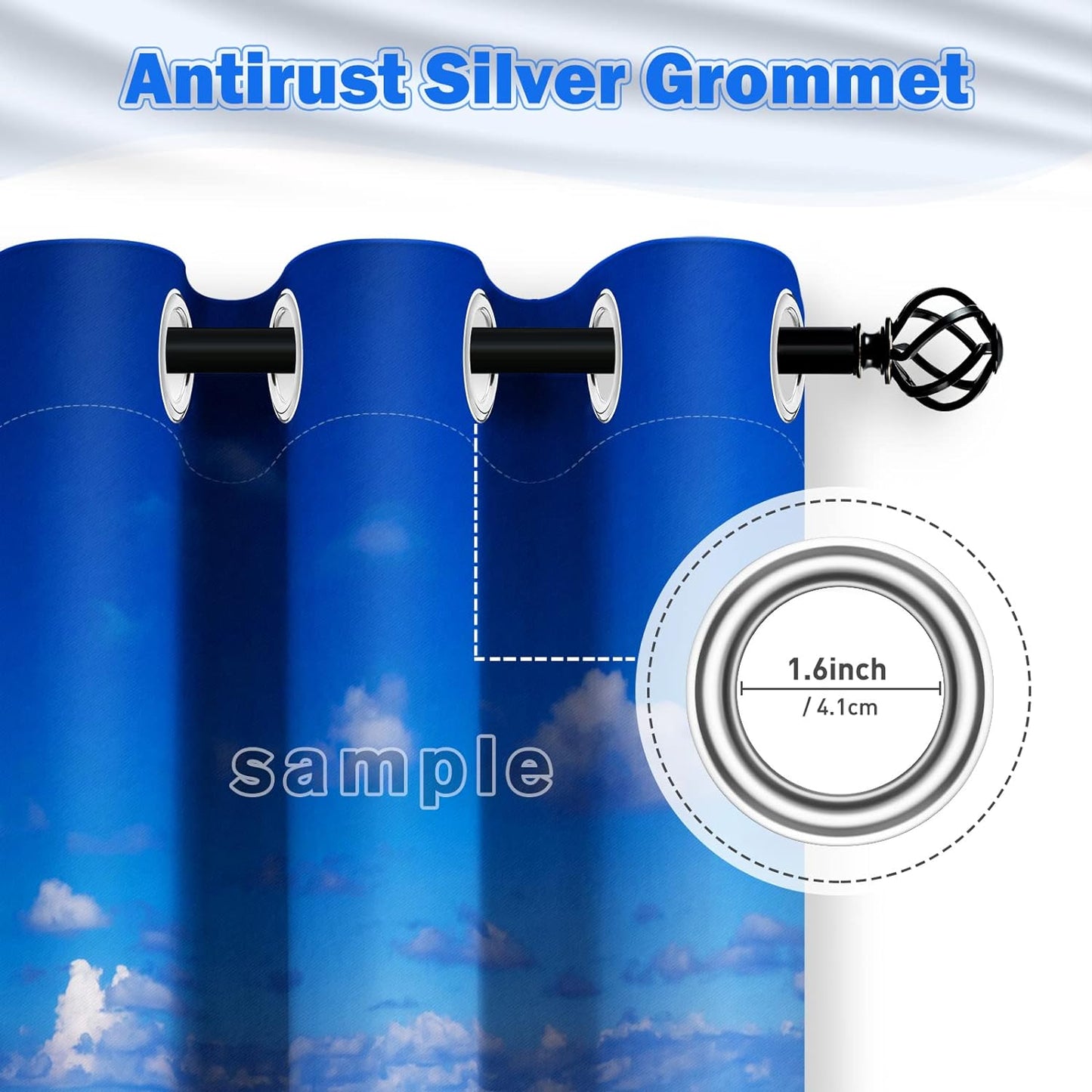 Aimego Galaxy Blackout Curtains Outer Space Universe Nebula Starry Sky Solar Planet Window Drapes Decor for Kids Boys Teens Bedroom Grommet Top Room Darkening Curtains 2 Panel Set, 42"X84"