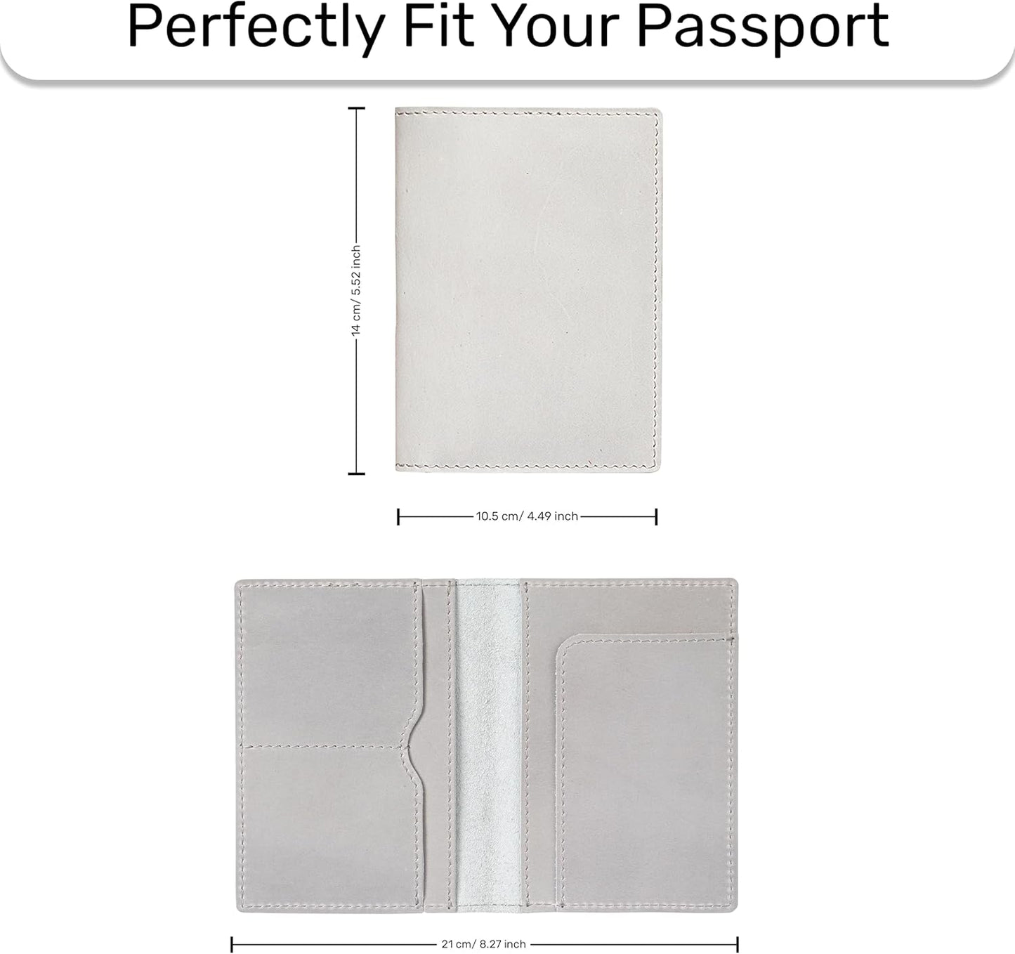 HIFA Leather Passport Holder, Handmade Passport Cover with Card and Ticket Slot - Genuine Leather, Elegant Design, Easy Access - Passport Case, Passport Wallet, Passport Holder