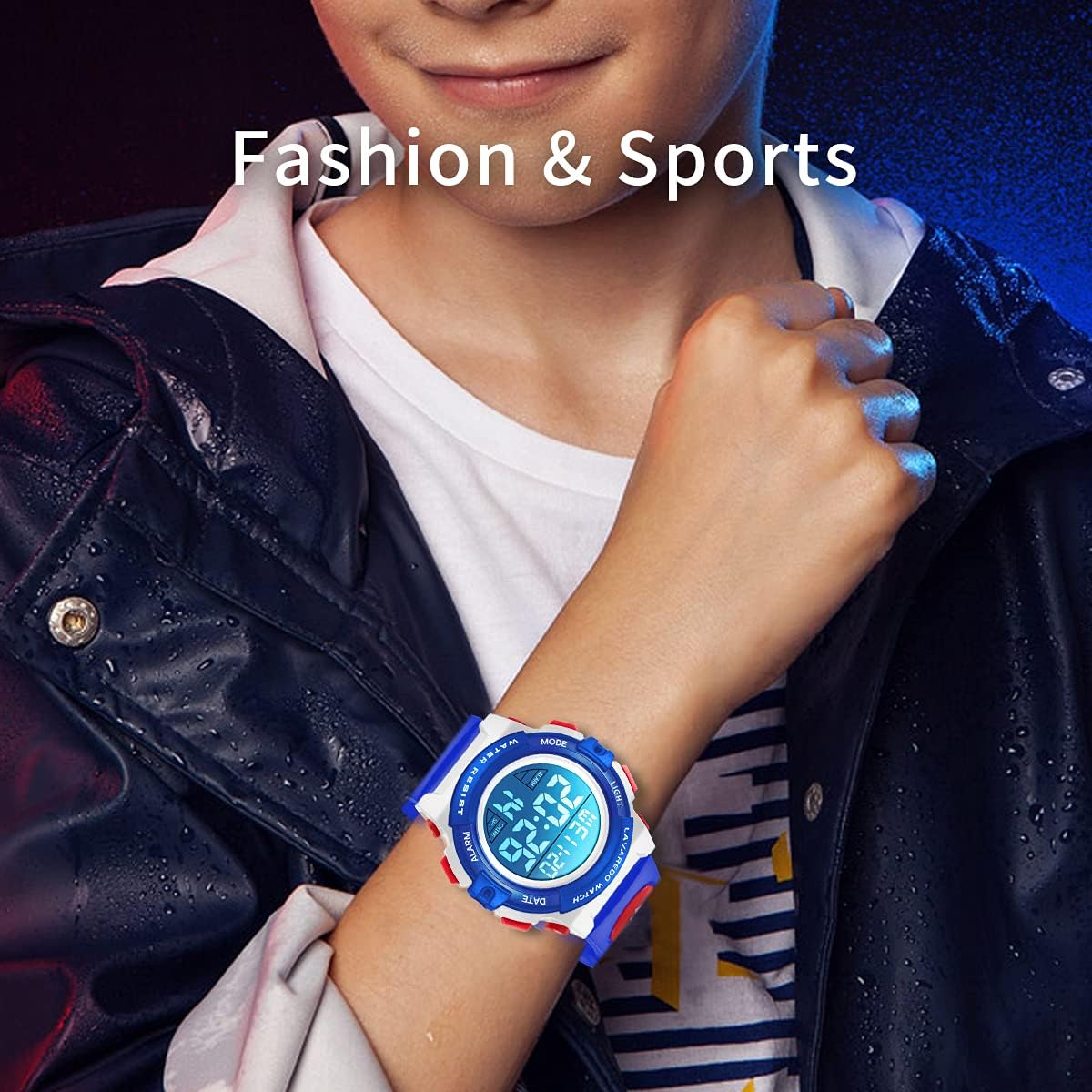 Kids Watch,Boys Watch for 3-15 Year Old Boys,Digital Sport Outdoor Multifunctional Chronograph LED 50 M Waterproof Alarm Calendar Analog Watch for Children with Silicone Band,Kids Gift