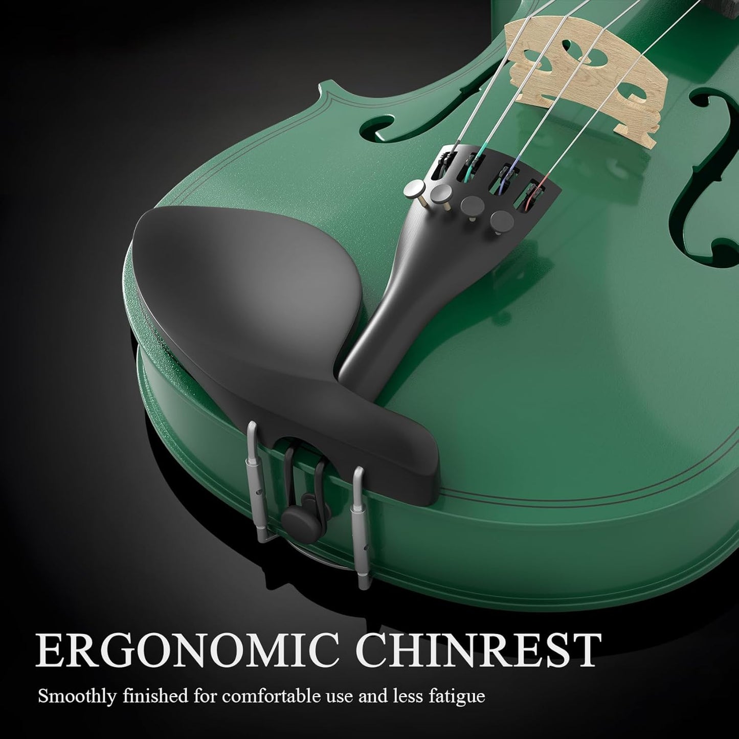 Beginner Violin 4/4, Full Size Violin for Adults, Teens, Student, Acoustic Fiddle Kit with Hard Case, Bow, Rosin, Bridge, Learners Age 12+ (Green)