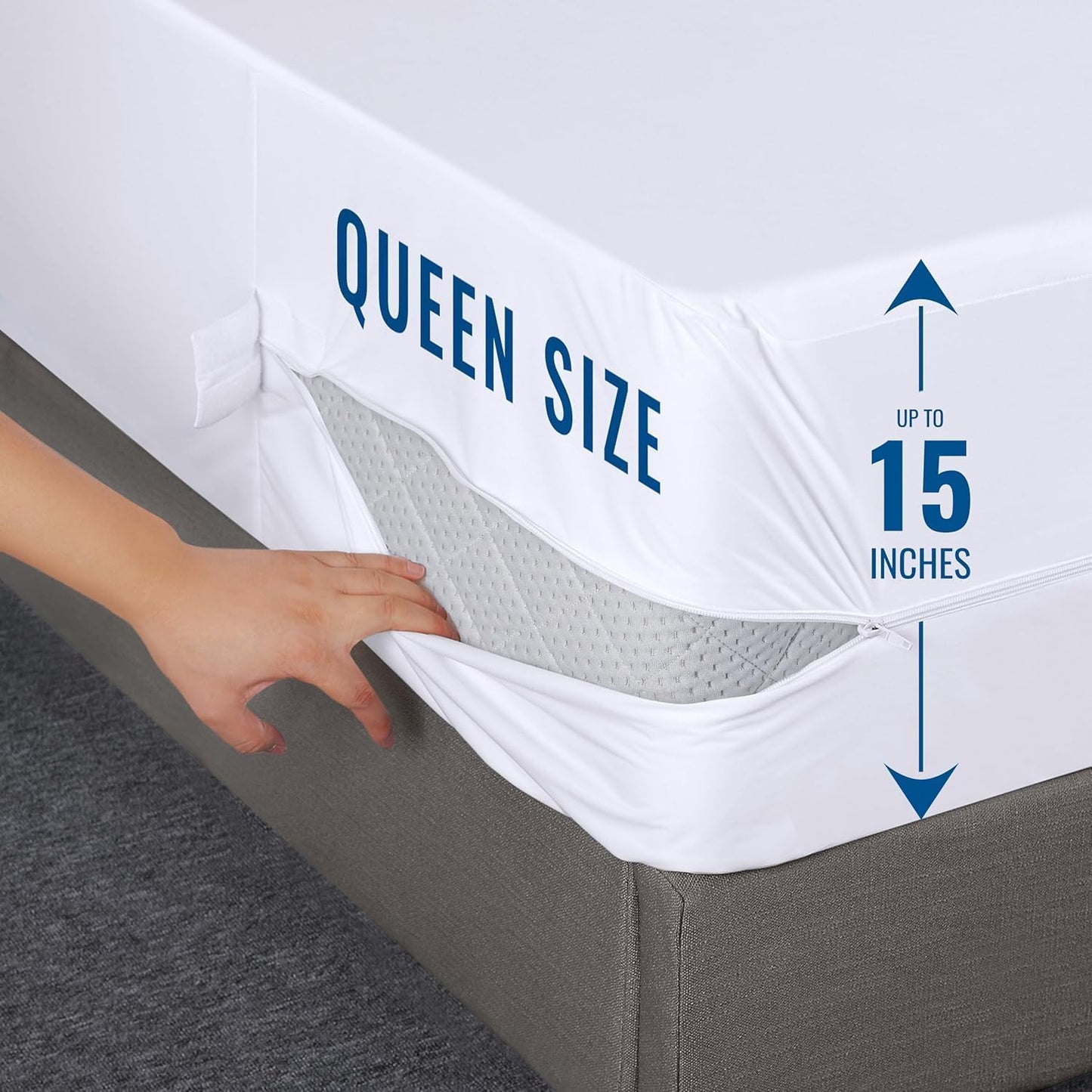 Utopia Bedding Zippered Mattress Encasement Queen Size (Pack of 2), 100% Waterproof, Dust Mite and Bed Bug Proof Mattress Protector, Absorbent 6-Sided Mattress Cover