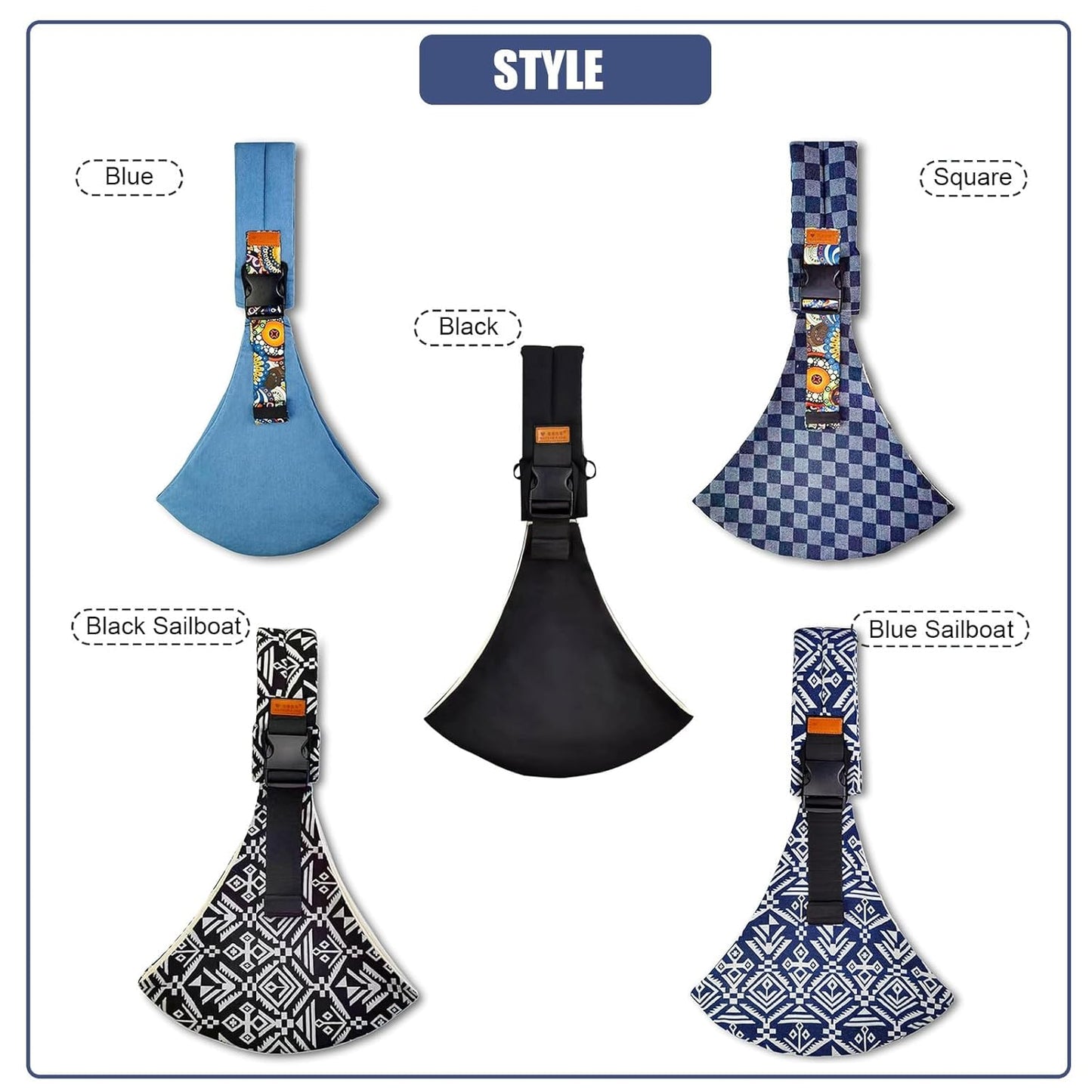 Baby Sling Carrier,Baby Sling,Toddler Carrier,Adjustable and Non-Slip Hip Seat Carriers Carrying 10-30 lbs(Black Sailboat)