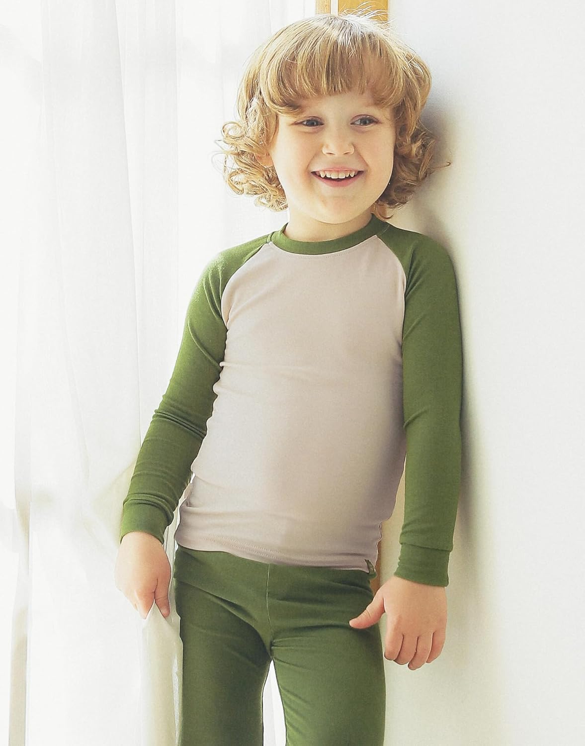 VAENAIT 6M-12Y Toddler Toddler Kids Toddler Girls Boys Soft Comfy Modal Tencel Solid Raglan Sleepwear Pajamas Pjs 2pcs Set