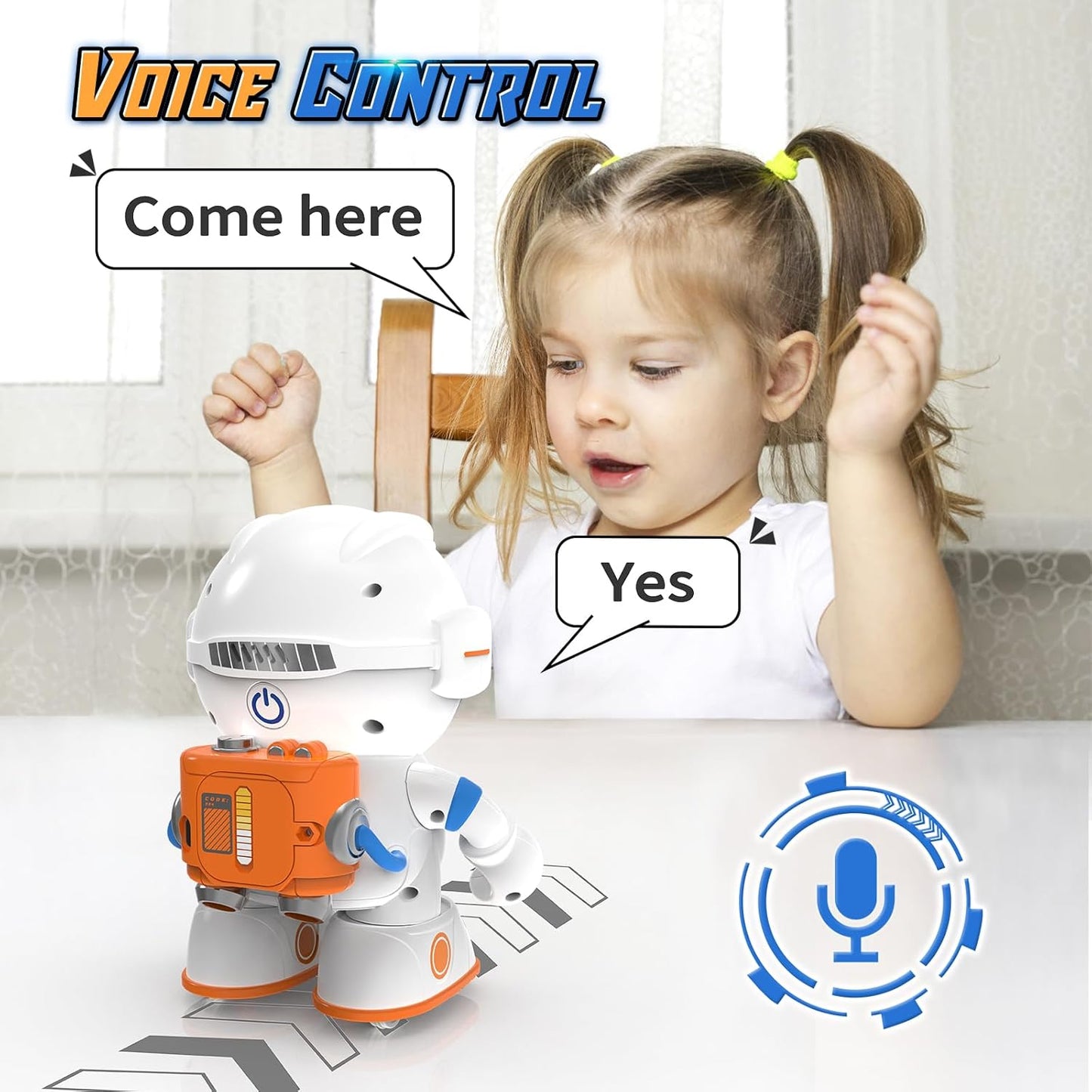 KaeKid Astronaut Robots for Kids, Smart Talking Robotic with Touch Sensor, Voice Control, Speech Recognition, Sing, Dance, Repeat and Record, Rechargeable Robot Toy for 3-8 Year Old Boys Girls