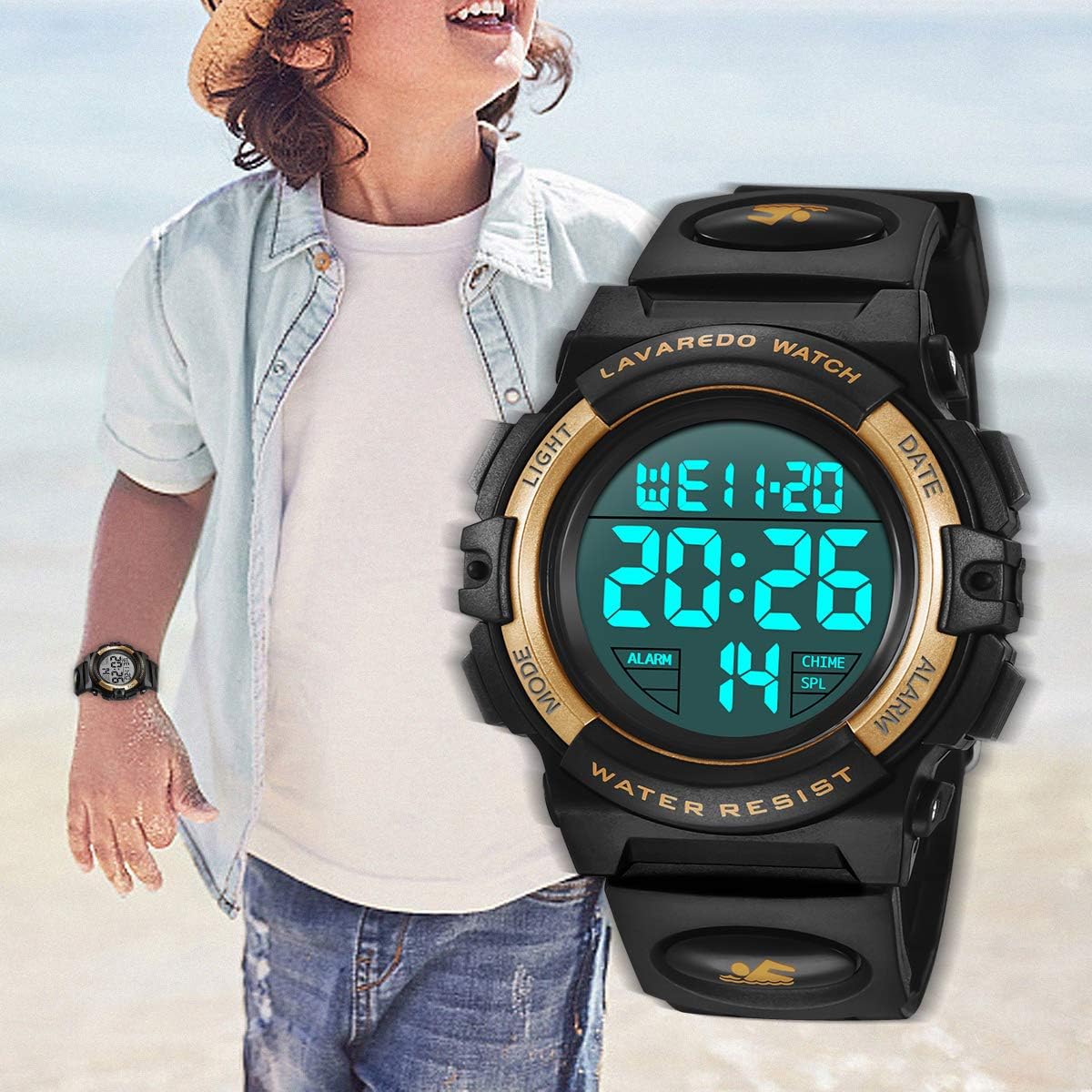 Kids Watch,Boys Watch for 3-15 Year Old Boys,Digital Sport Outdoor Multifunctional Chronograph LED 50 M Waterproof Alarm Calendar Analog Watch for Children with Silicone Band,Kids Gift