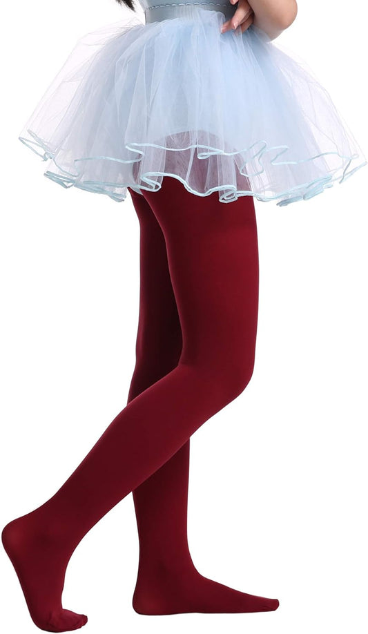EVERSWE Girls Semi Opaque Footed Tights, Microfiber Tights