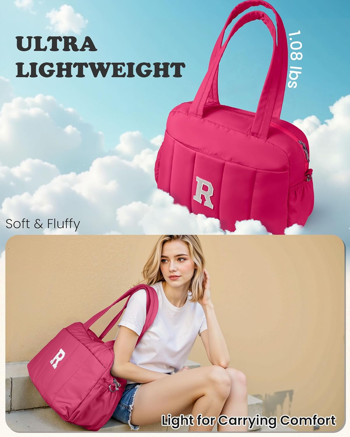 Dance Bag, Kid Weekender Bags，Girl Overnight Bag with Wet Pocket，Sweet 16 Gifts for Girls-Lightweight Travel Tote Personalized Cheer Bags with Makeup Pouch