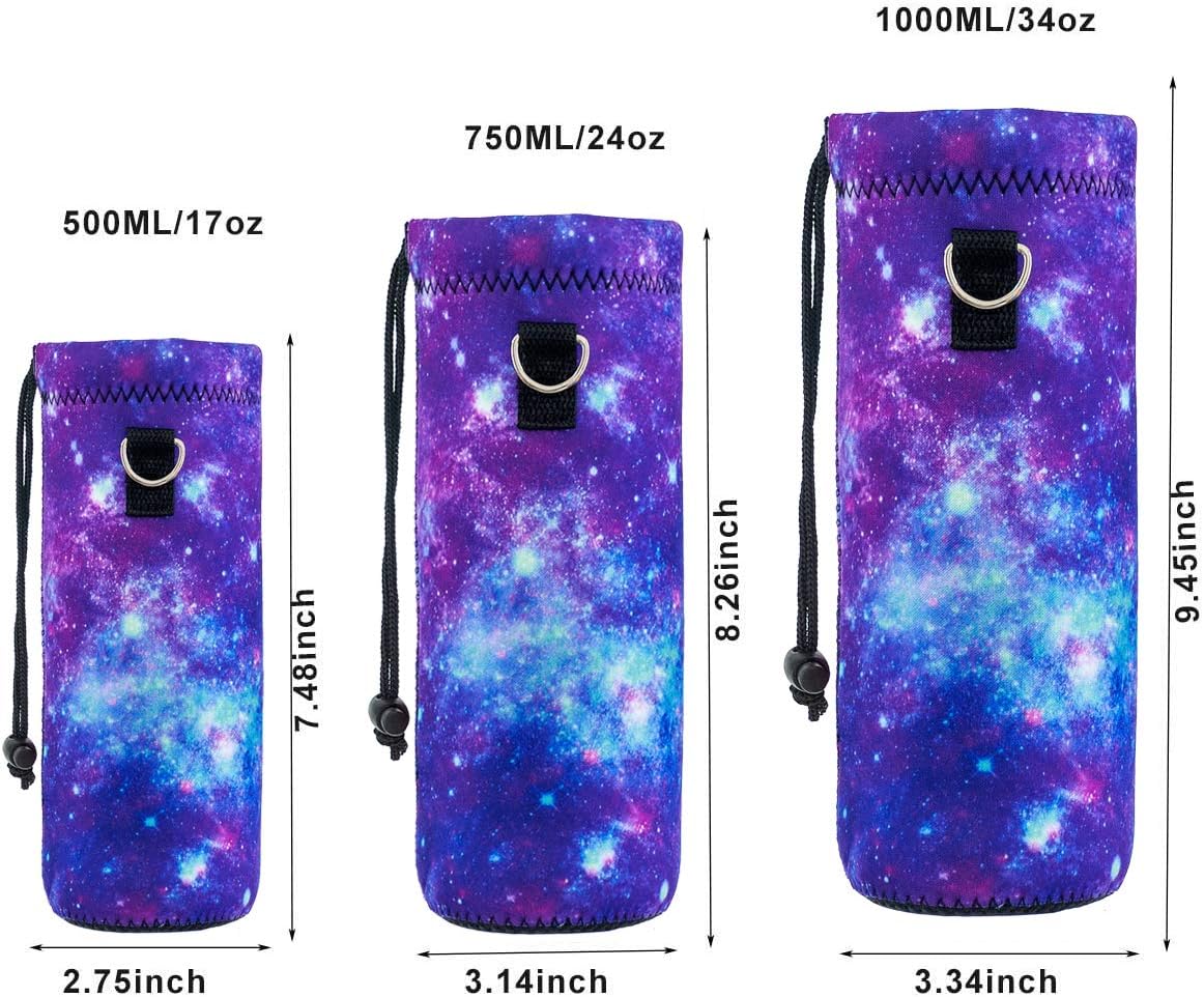 Neoprene Water Bottle Carrier Bag with Adjustable Shoulder Strap for Men Women Walking Hiking,Portable Insulated Holder Case for Stainless Steel/Glass/Plastic Bottles