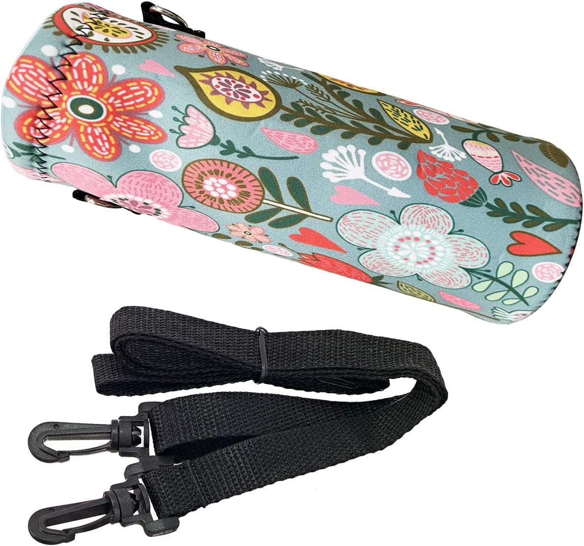 Neoprene Water Bottle Carrier Bag with Adjustable Shoulder Strap for Men Women Walking Hiking,Portable Insulated Holder Case for Stainless Steel/Glass/Plastic Bottles